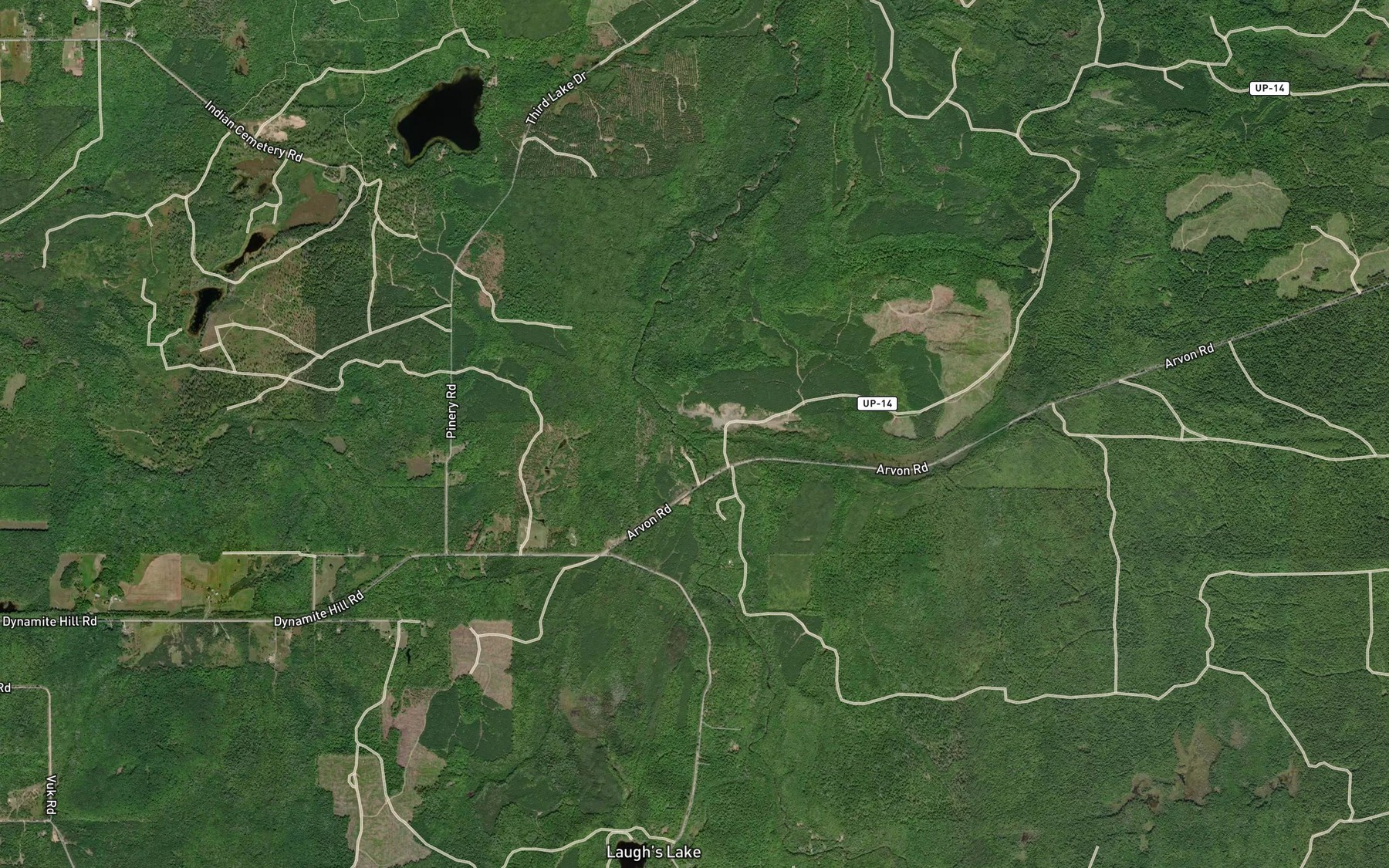 Satellite map of the Page Creek