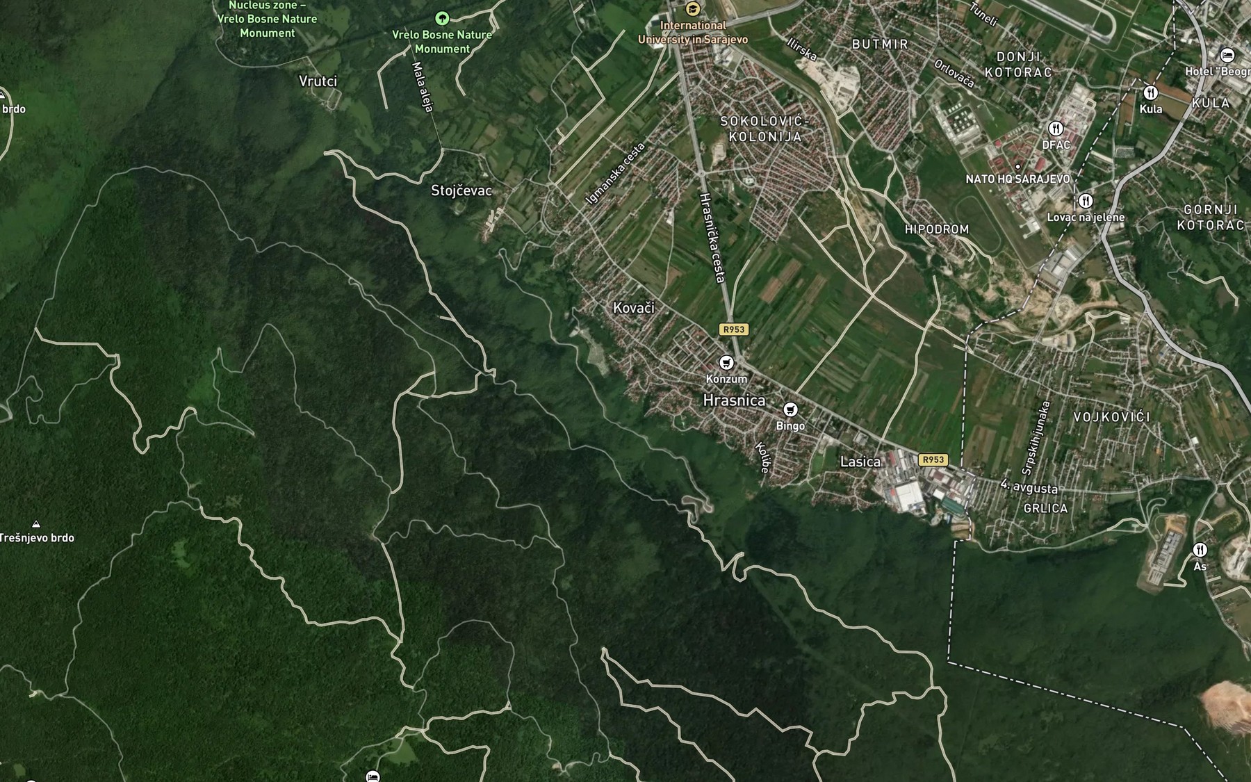 Satellite map of the Ruzevik