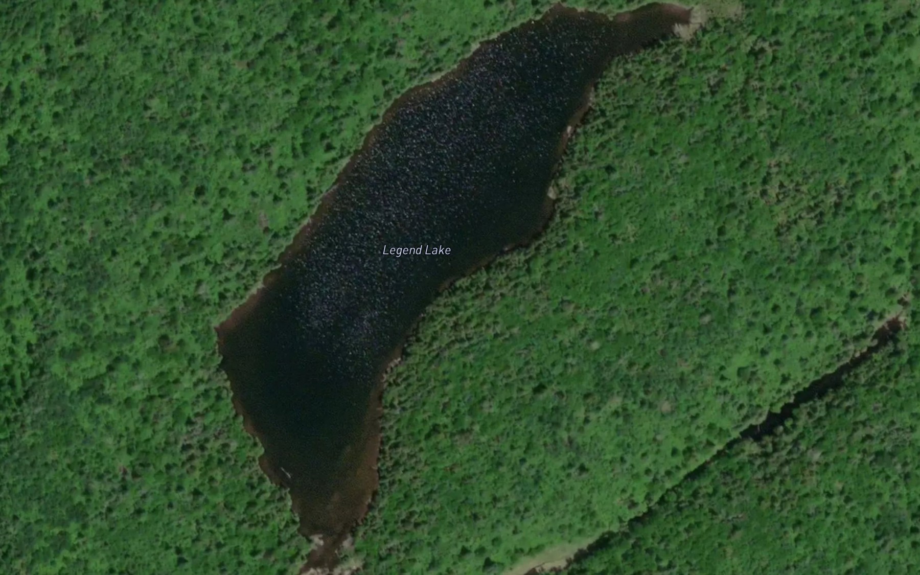 Satellite map of the Legend Lake
