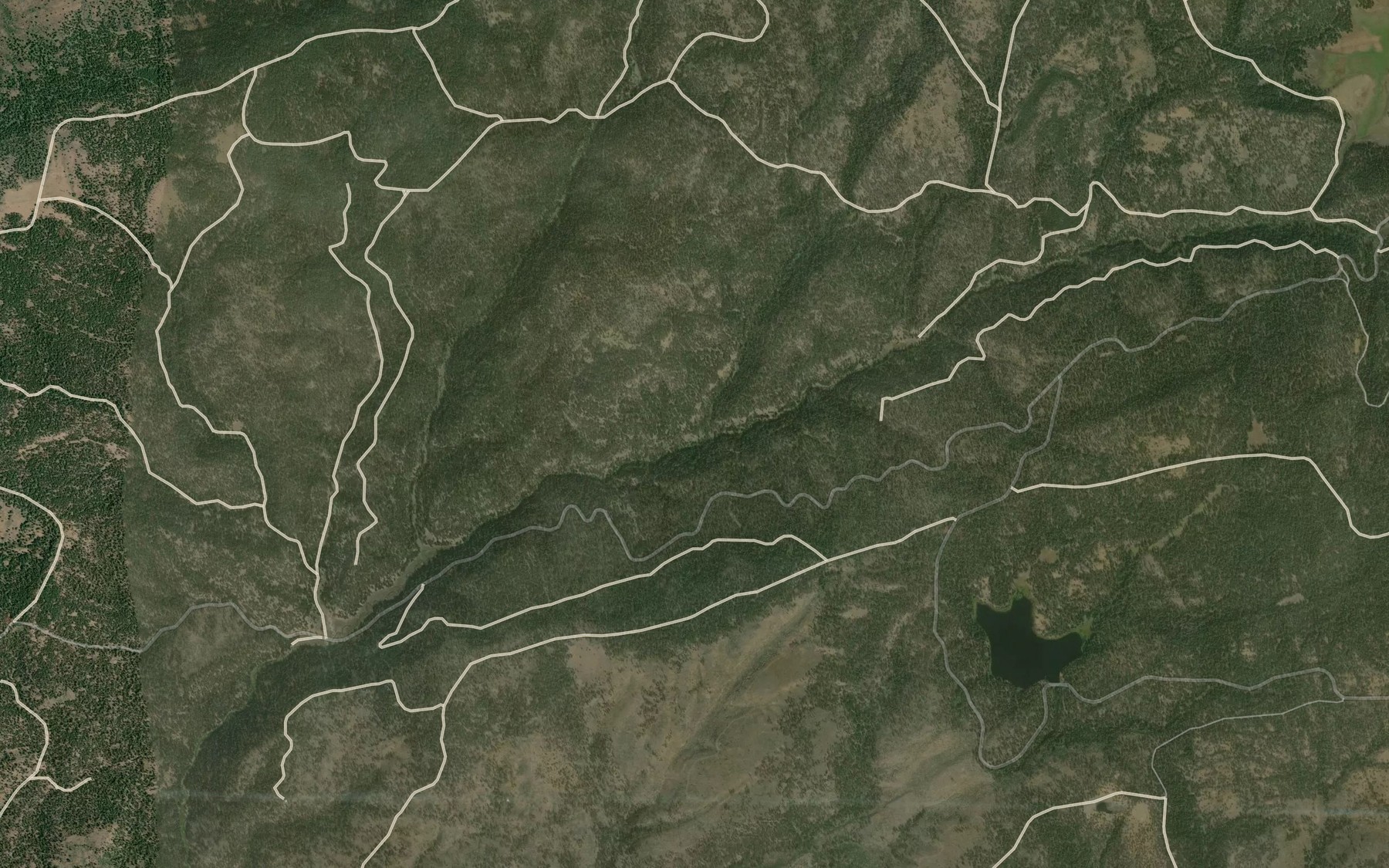 Satellite map of the Stone Corral Creek