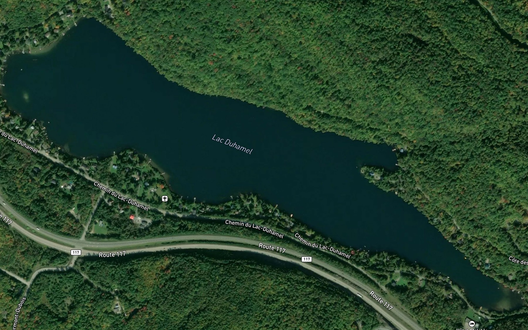 Satellite map of the Lac Duhamel