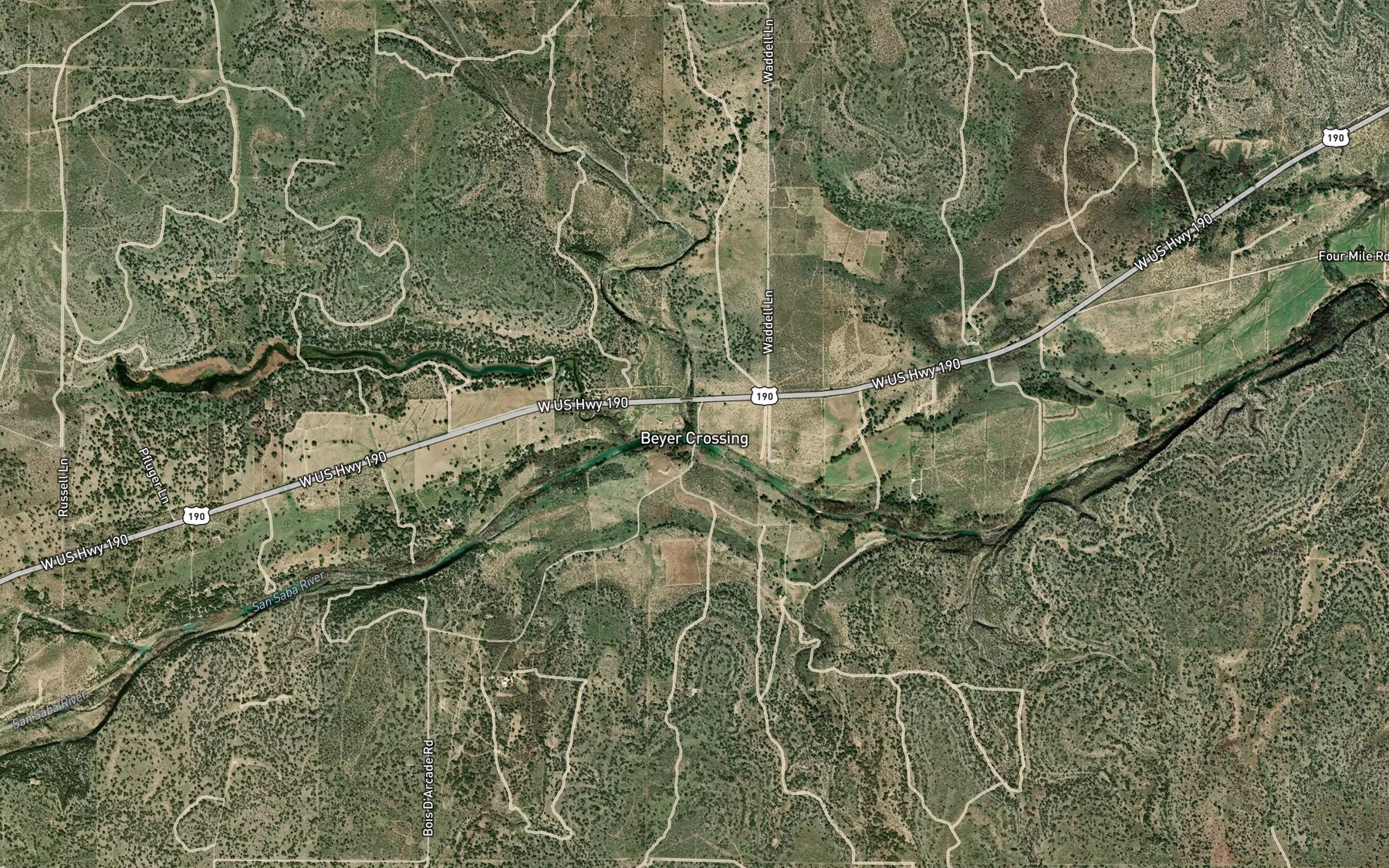 Satellite map of the Dry Creek