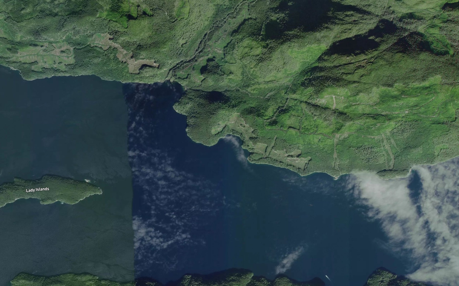 Satellite map of the Levesque Bay