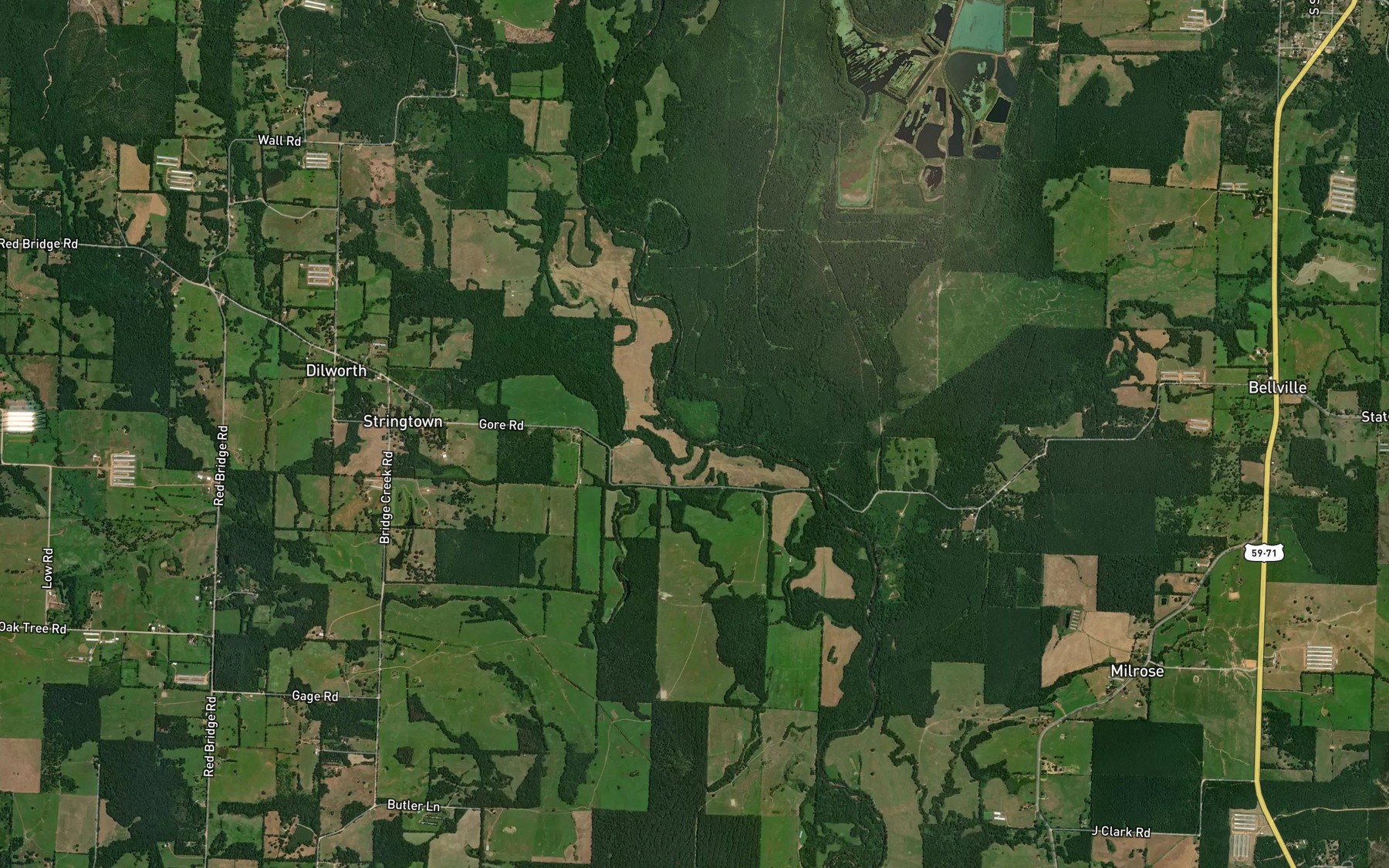 Satellite map of the Dry Creek