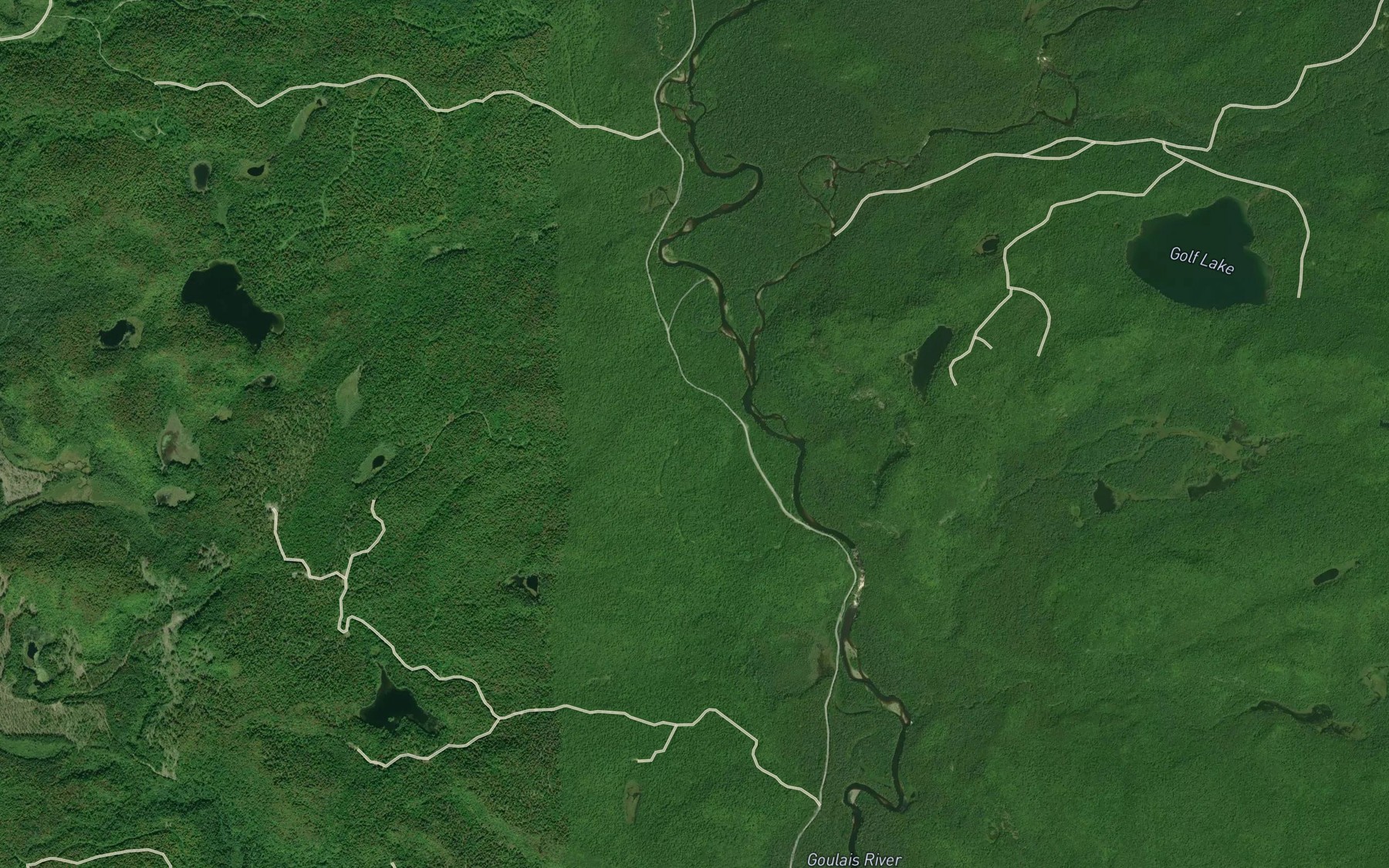 Satellite map of the East Goulais River