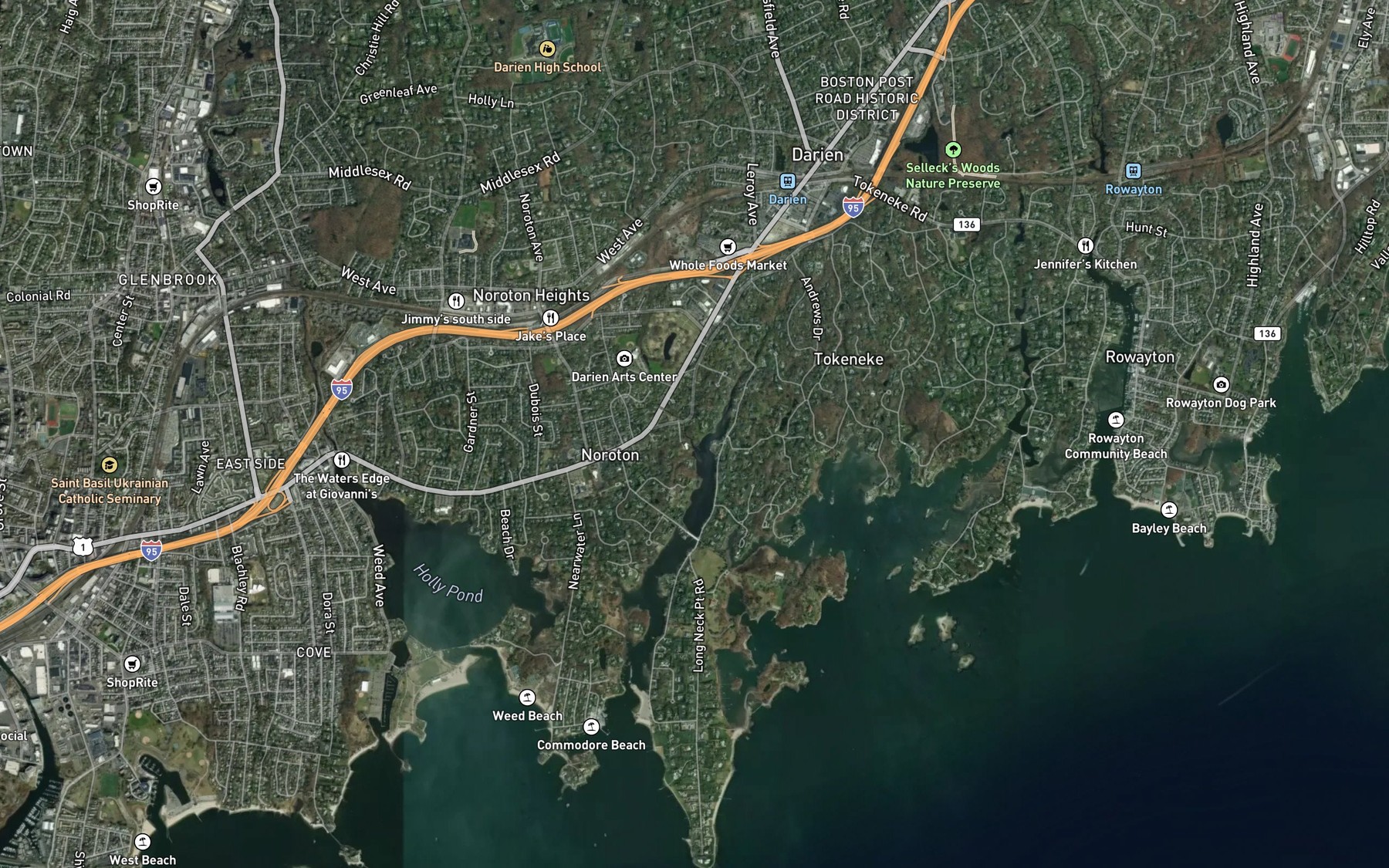 Satellite map of the Stony Brook
