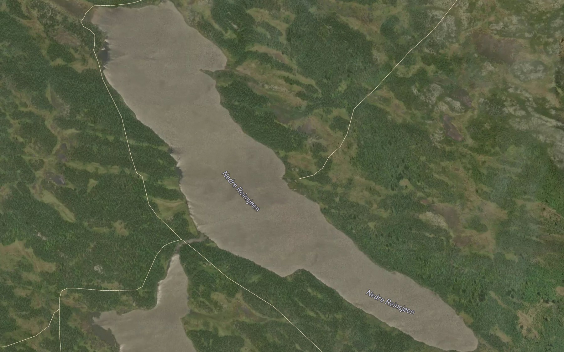 Satellite map of the Nedre Reinsjoen