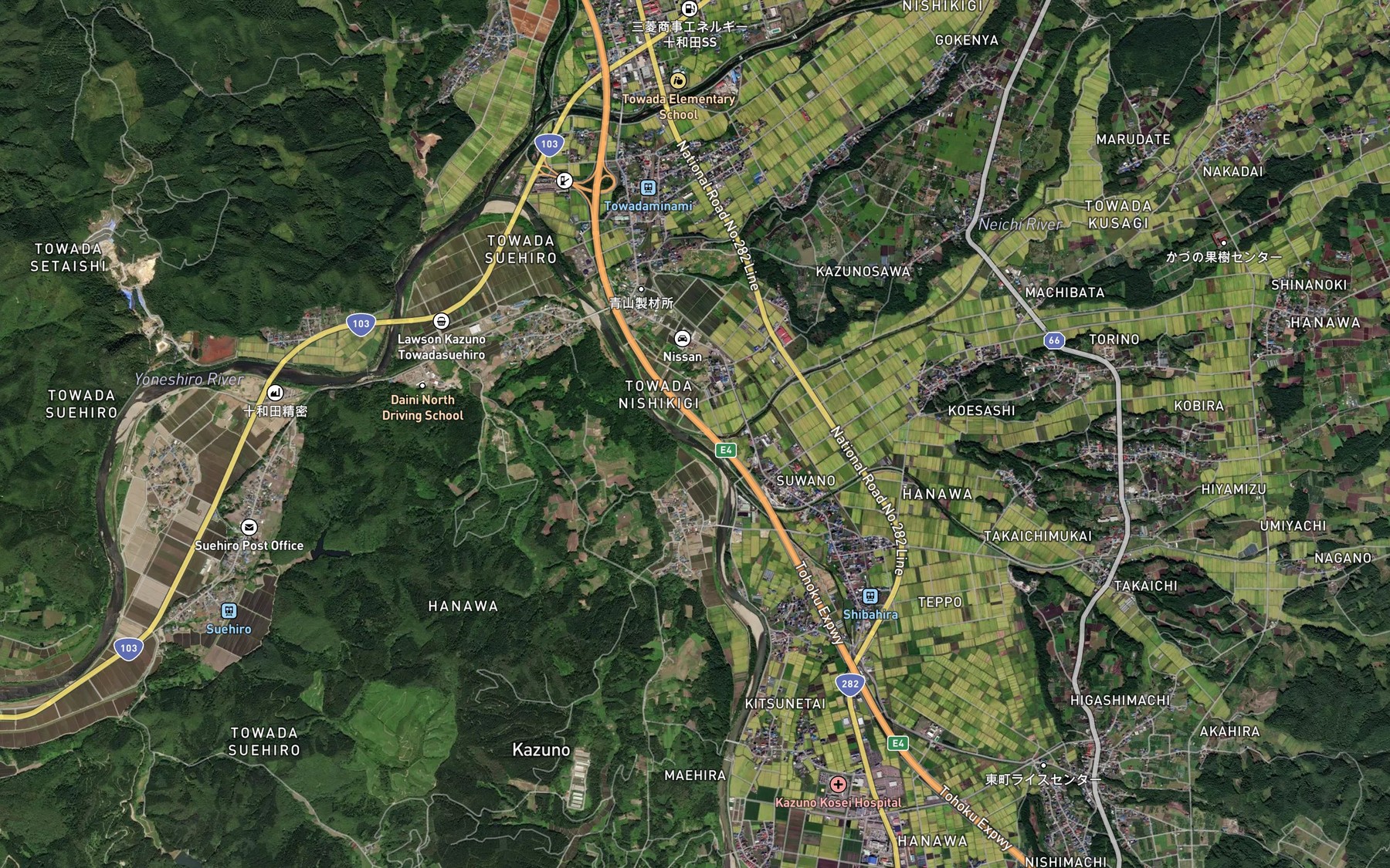Satellite map of the Neichi Gawa