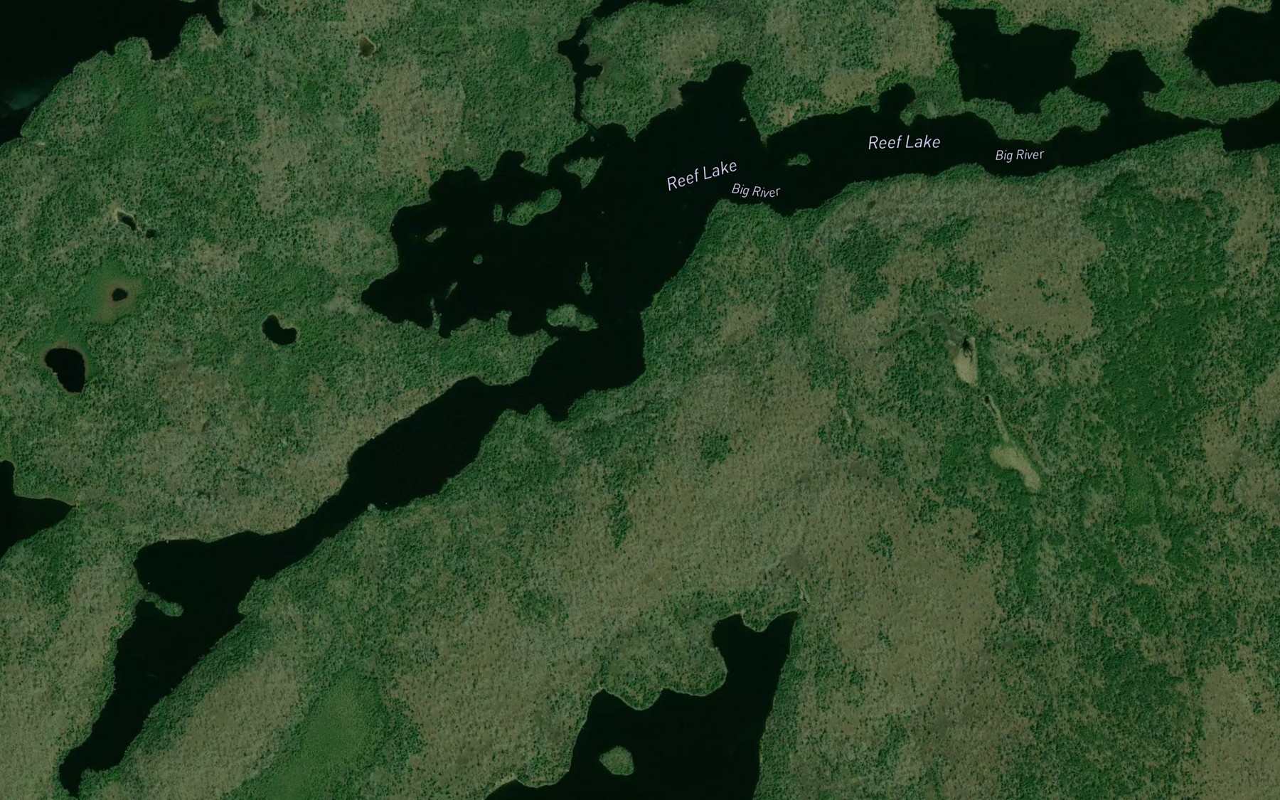 Satellite map of the Reef Lake