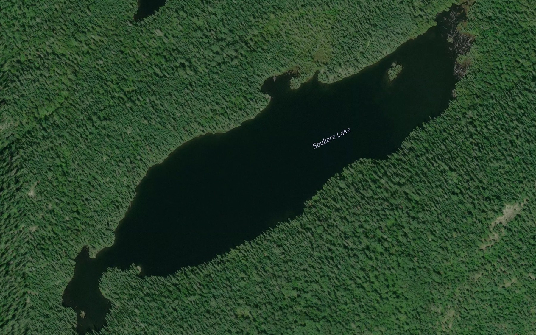 Satellite map of the Souliere Lake