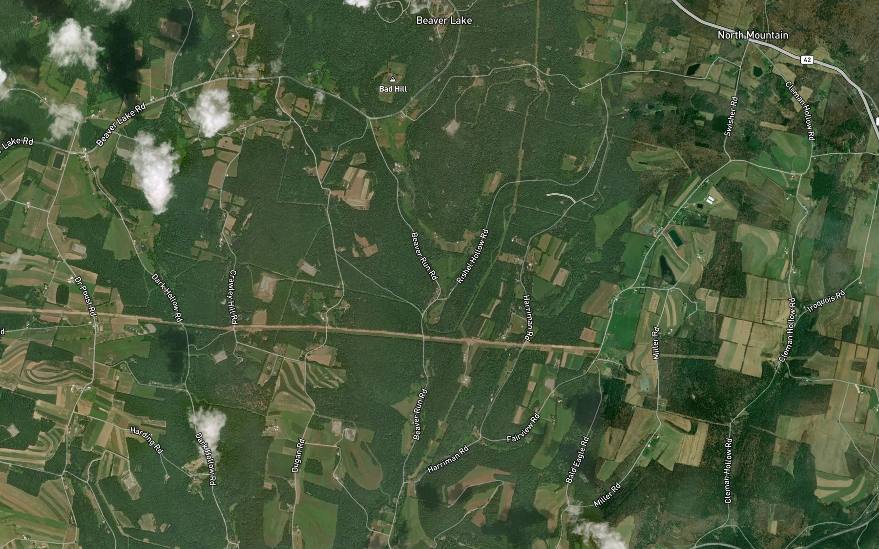 Satellite map of the Marsh Run