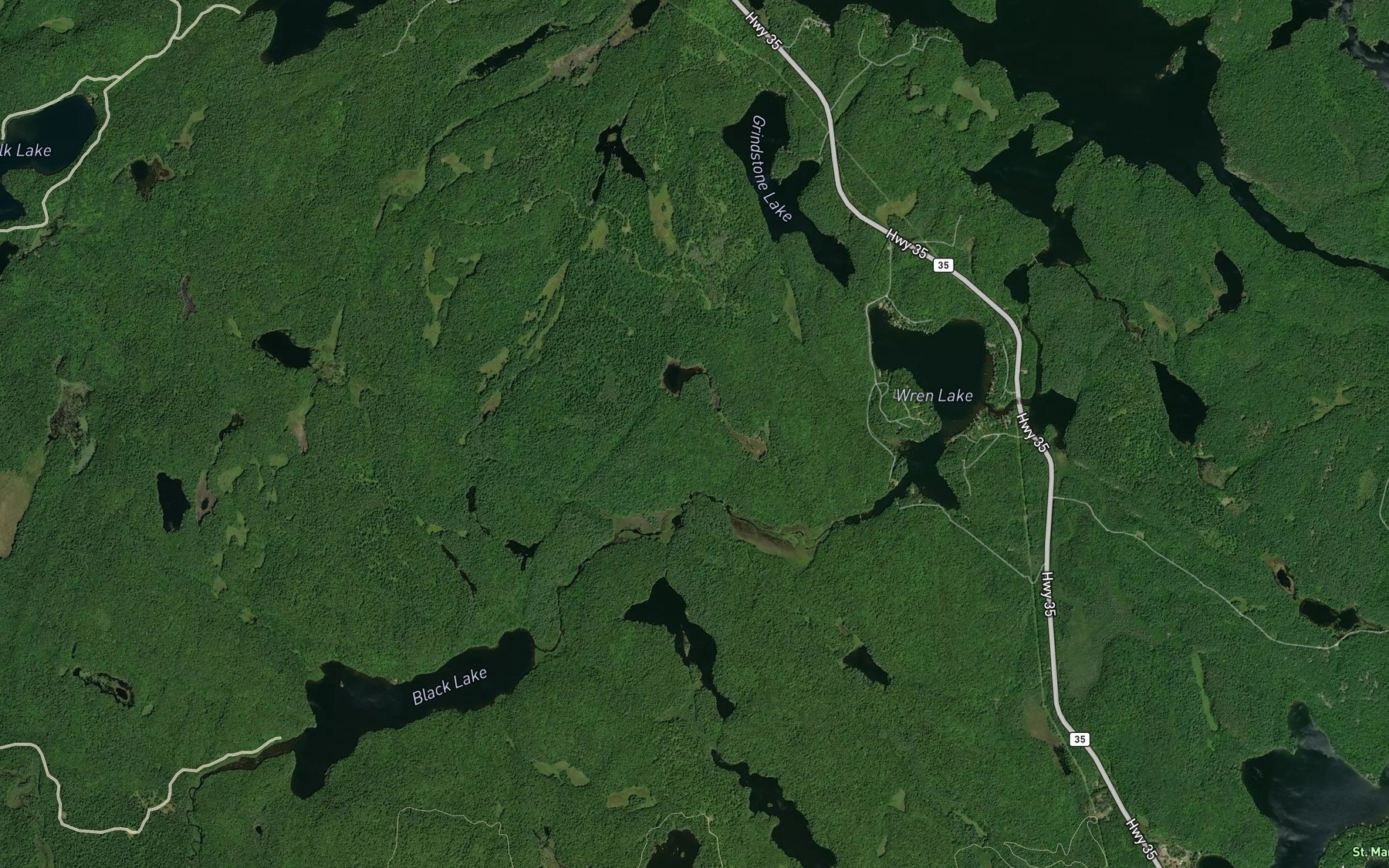 Satellite map of the Horse Creek
