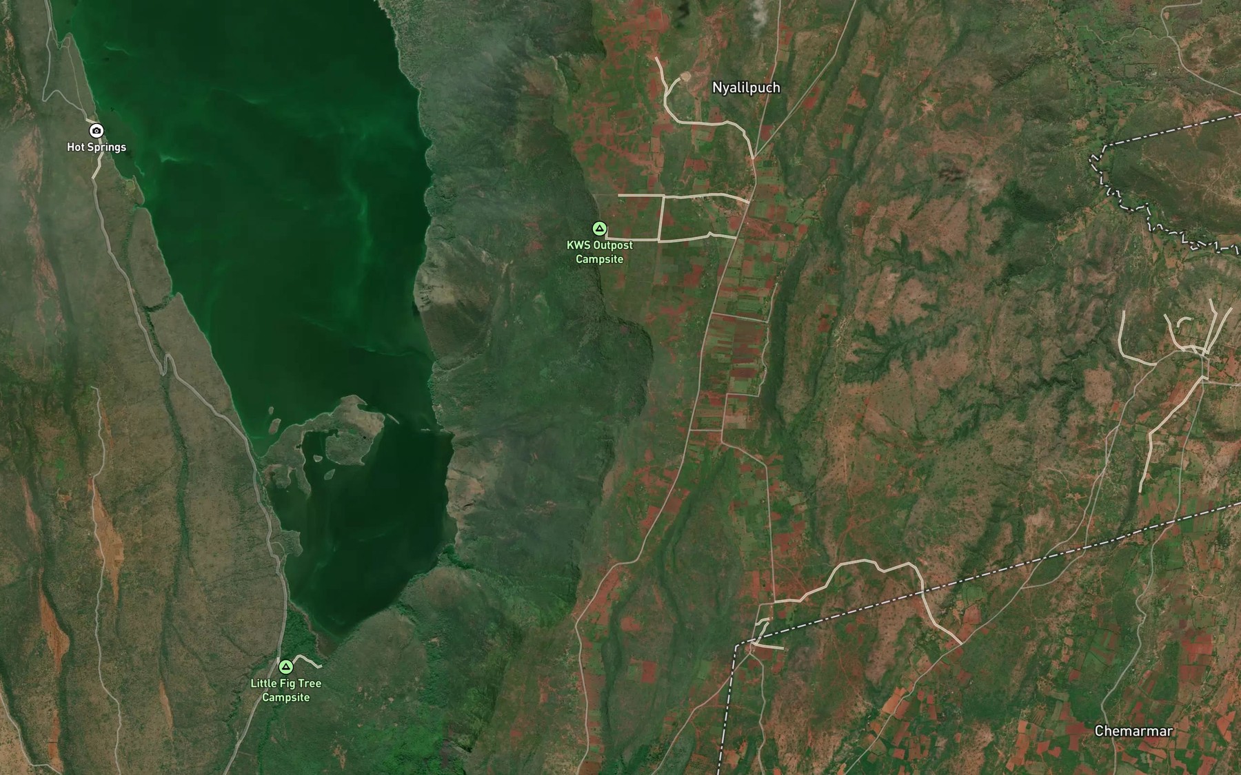 Satellite map of the Kaptunai Spring