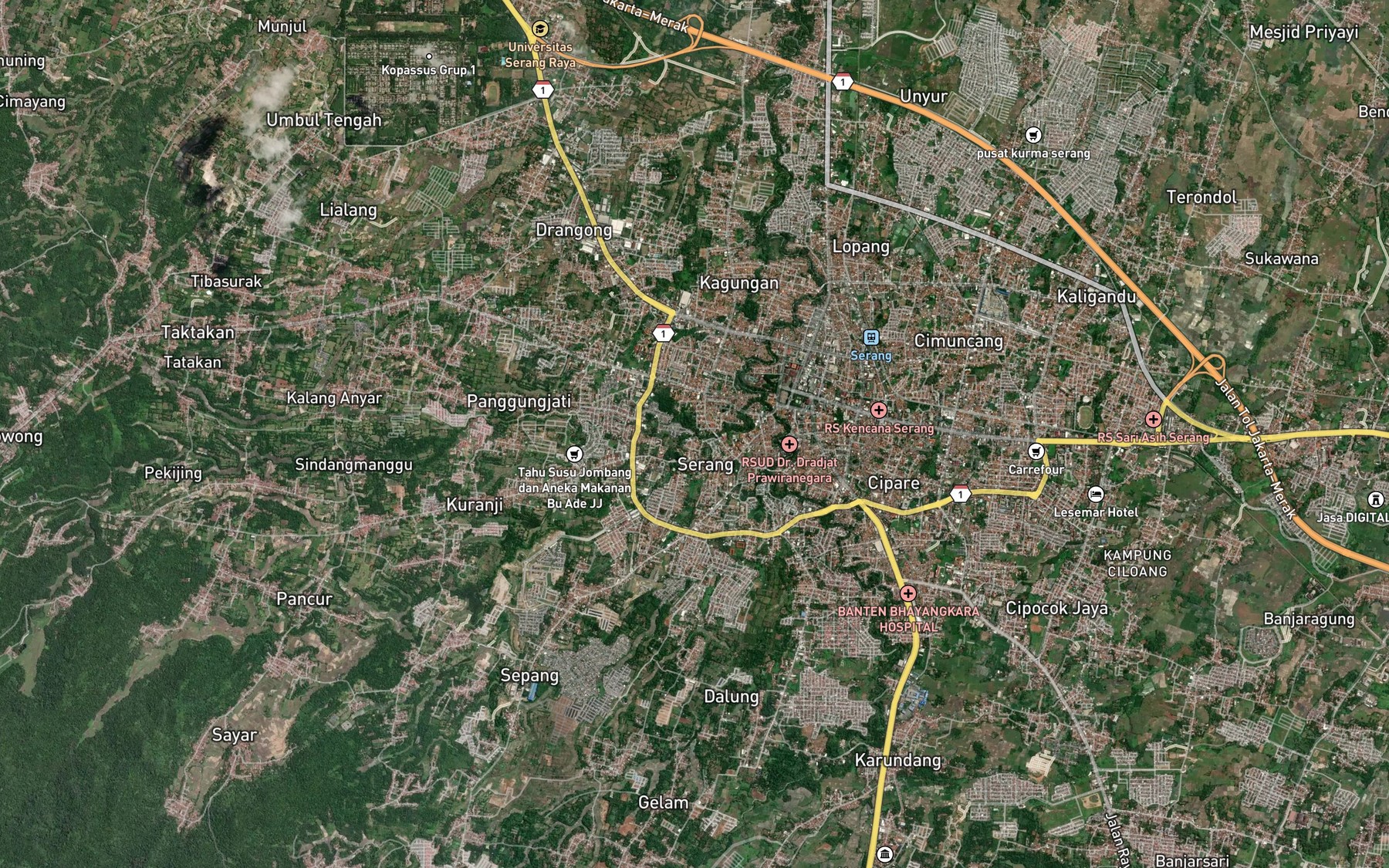 Satellite map of the Ci Watu