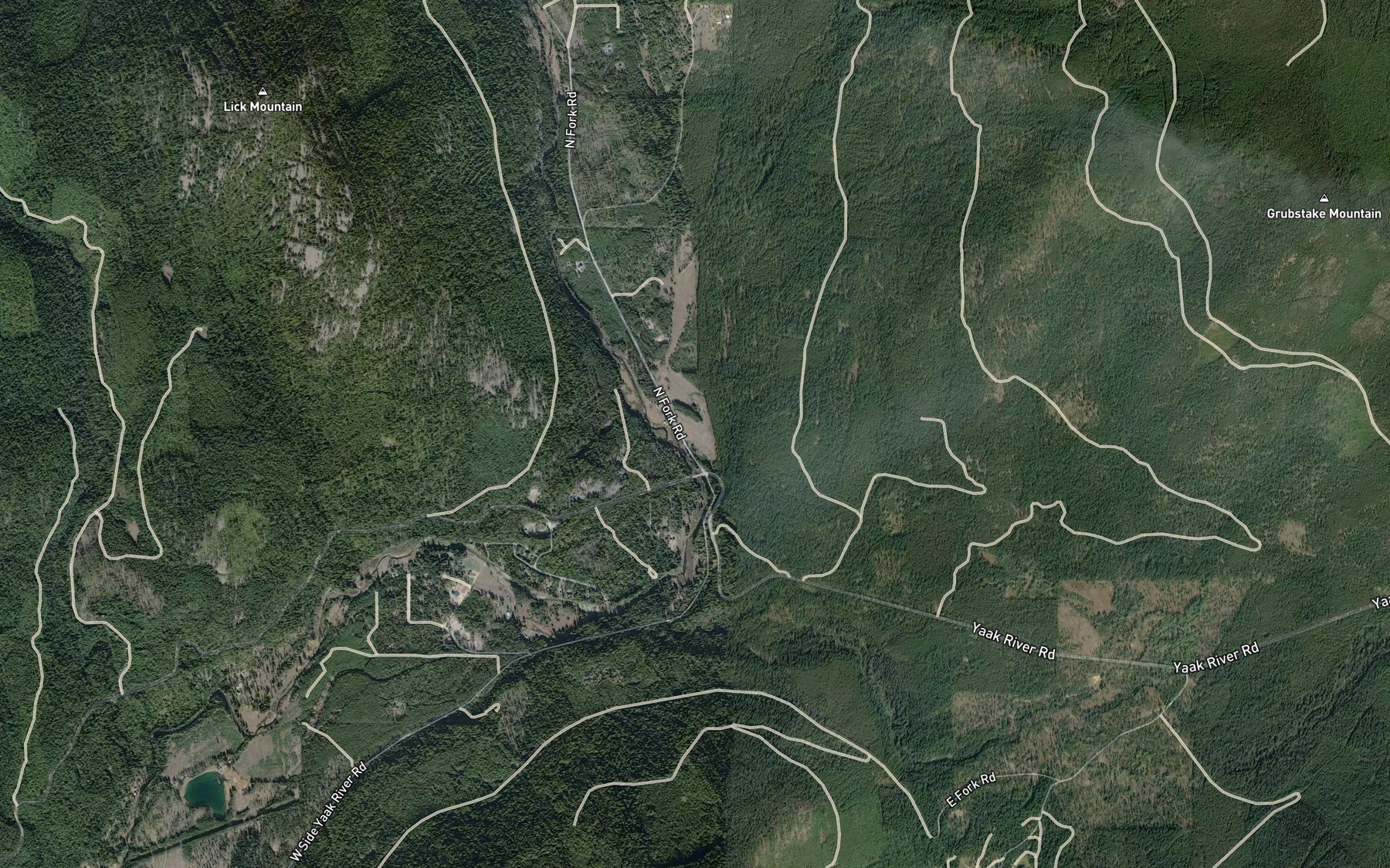 Satellite map of the Rat Creek