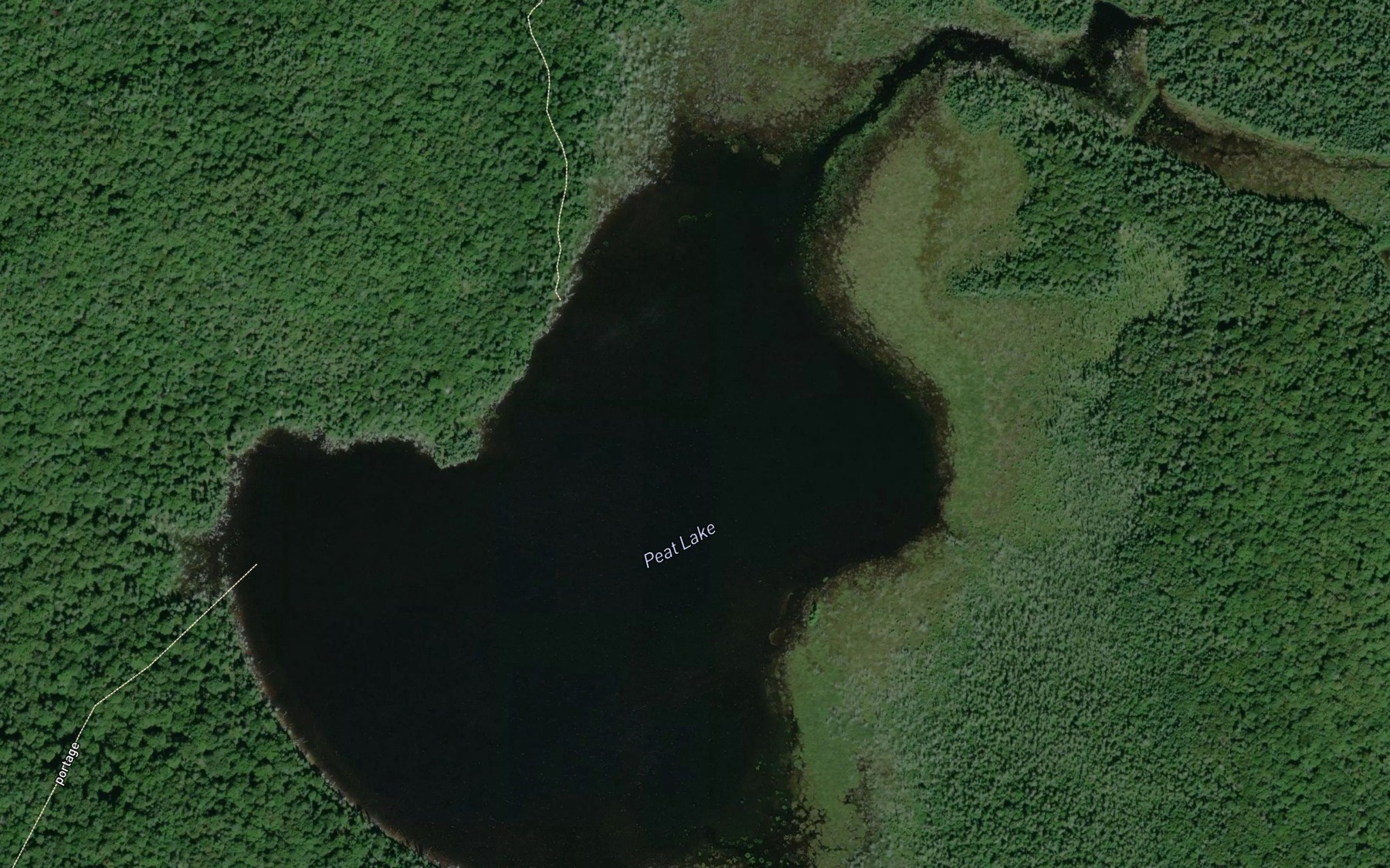 Satellite map of the Peat Lake