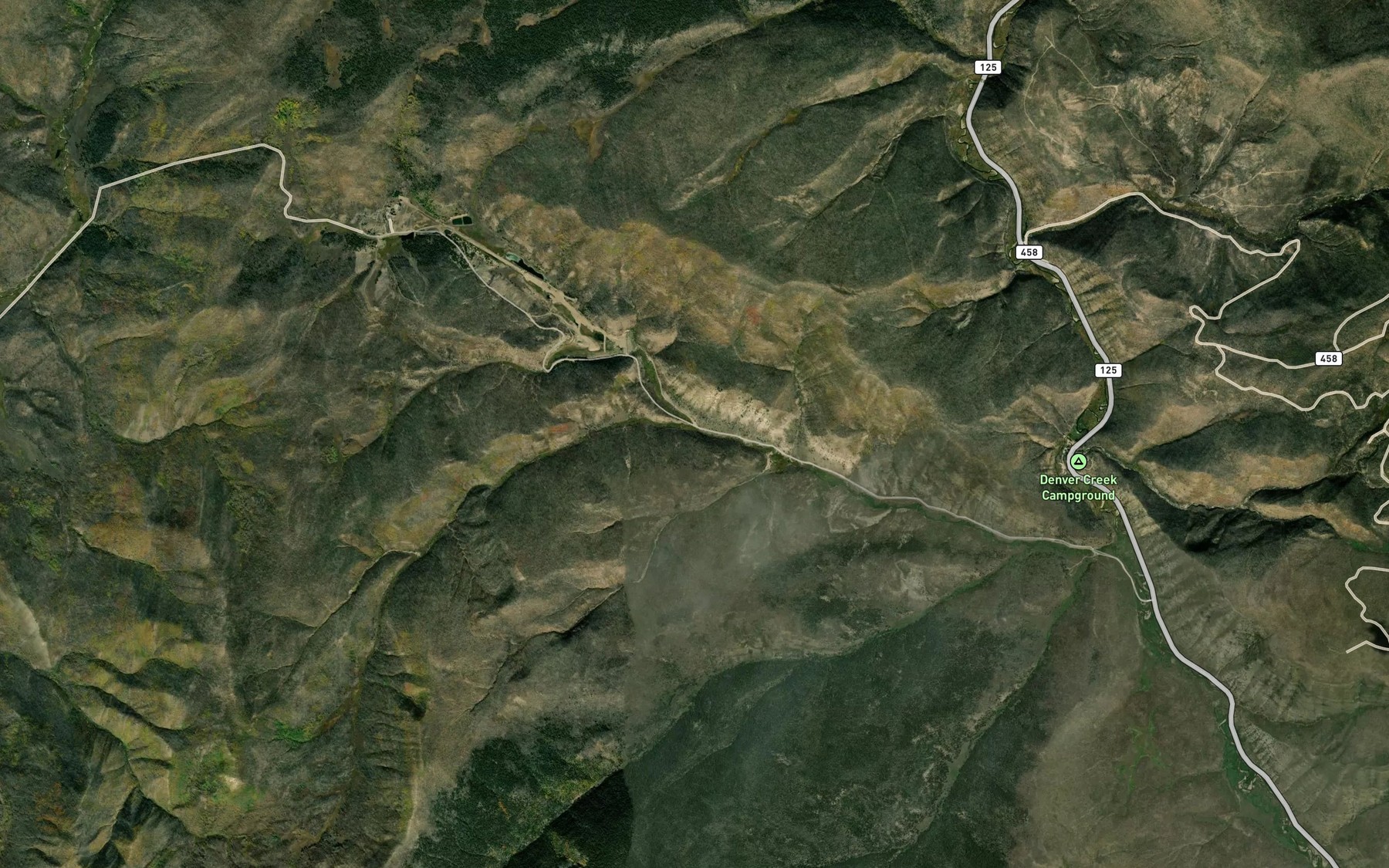 Satellite map of the South Fork Buffalo Creek