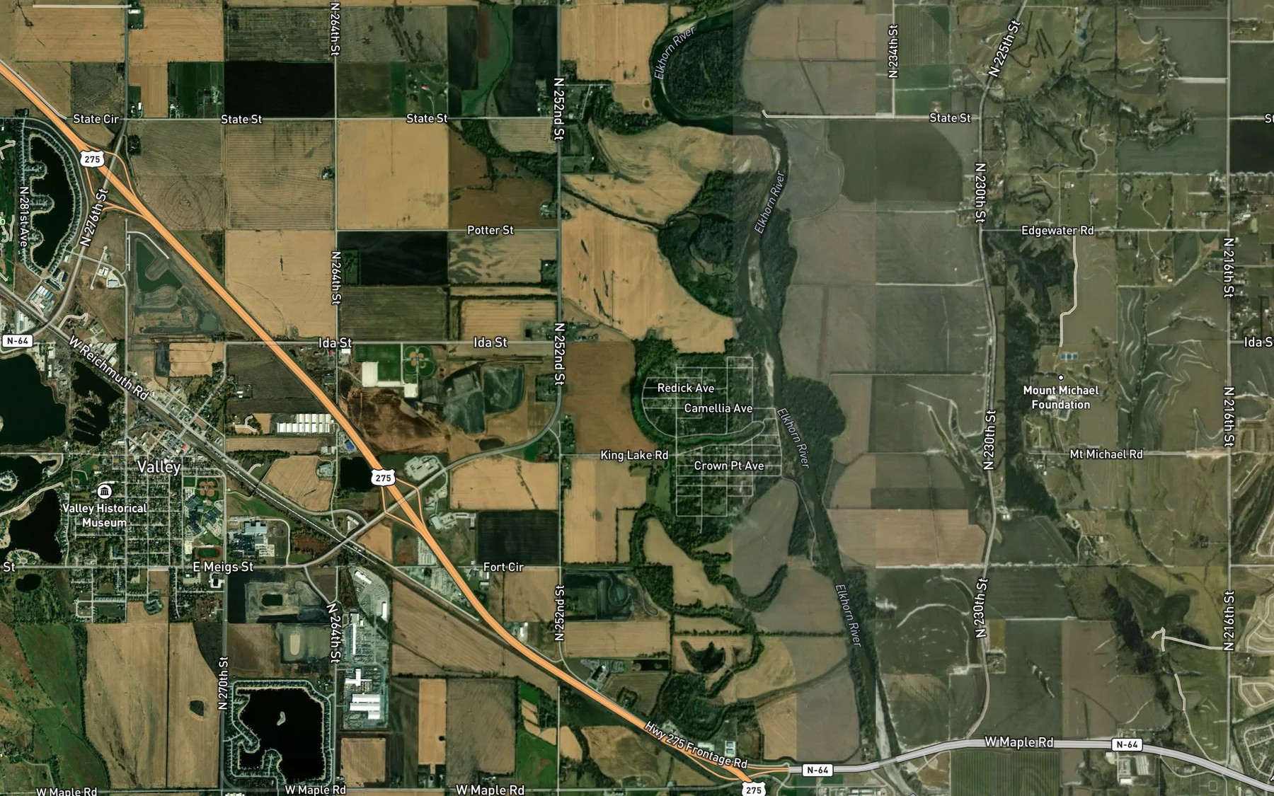 Satellite map of the Kings Lake