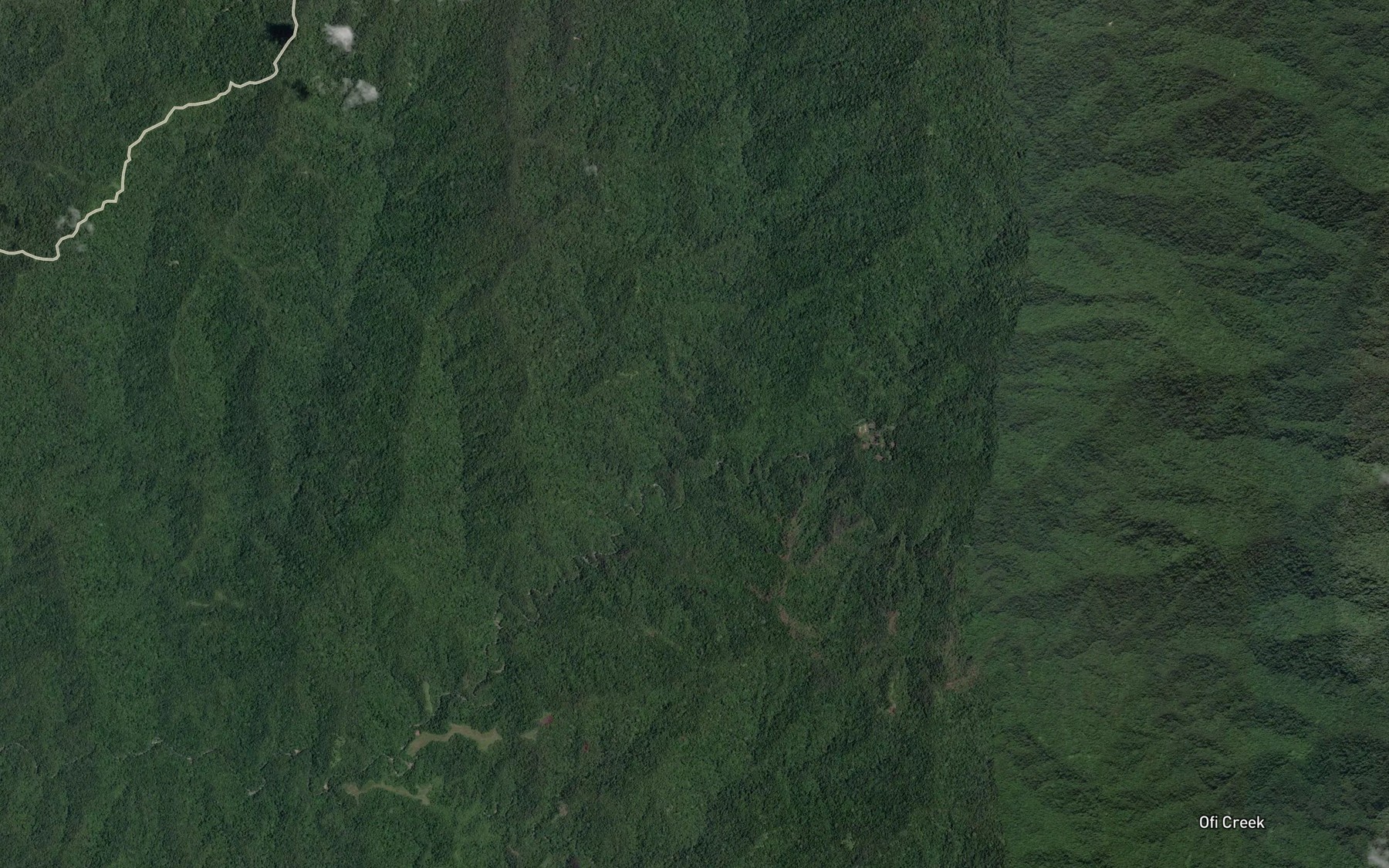 Satellite map of the Ofi Creek