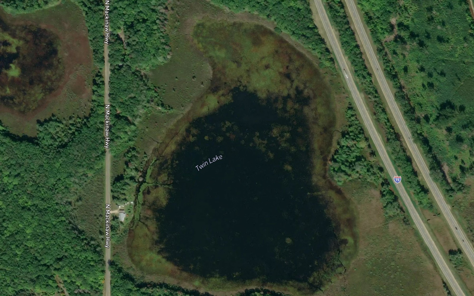 Satellite map of the Twin Lake