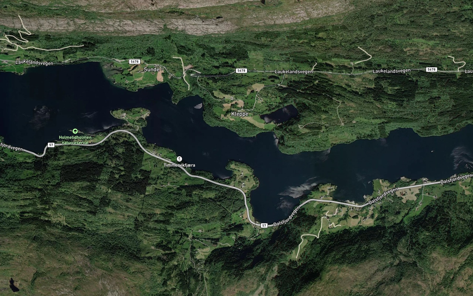 Satellite map of the Sundet