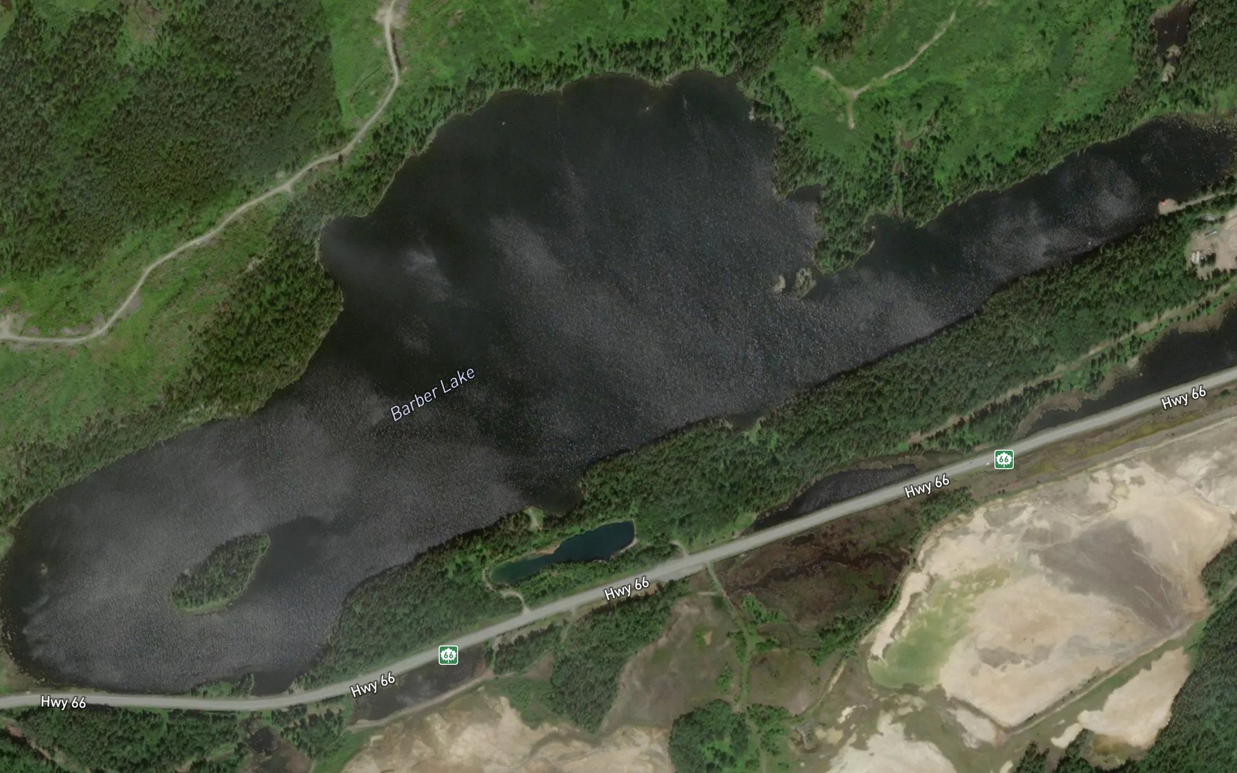 Satellite map of the Barber Lake