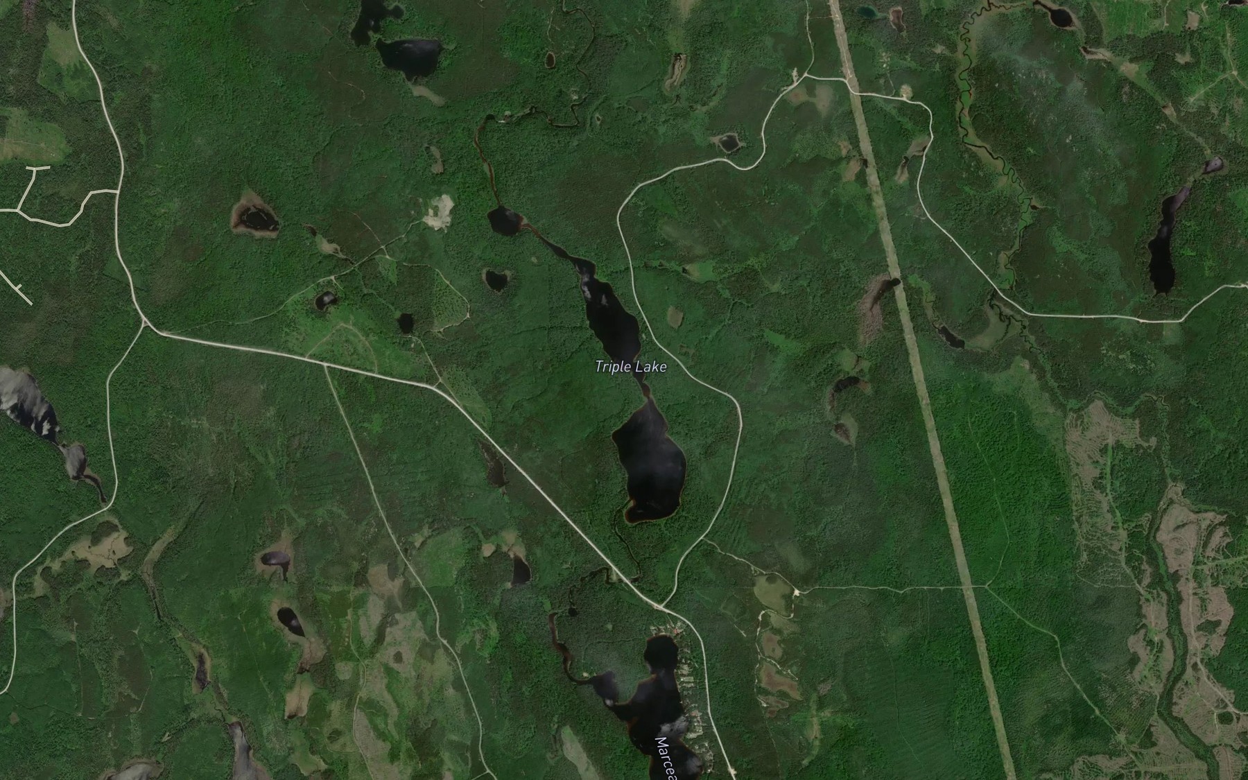 Satellite map of the Triple Lake