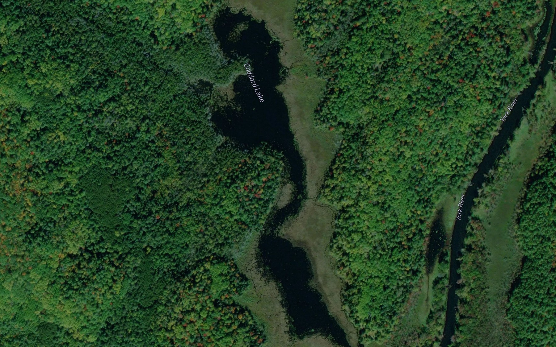 Satellite map of the Goddard Lake