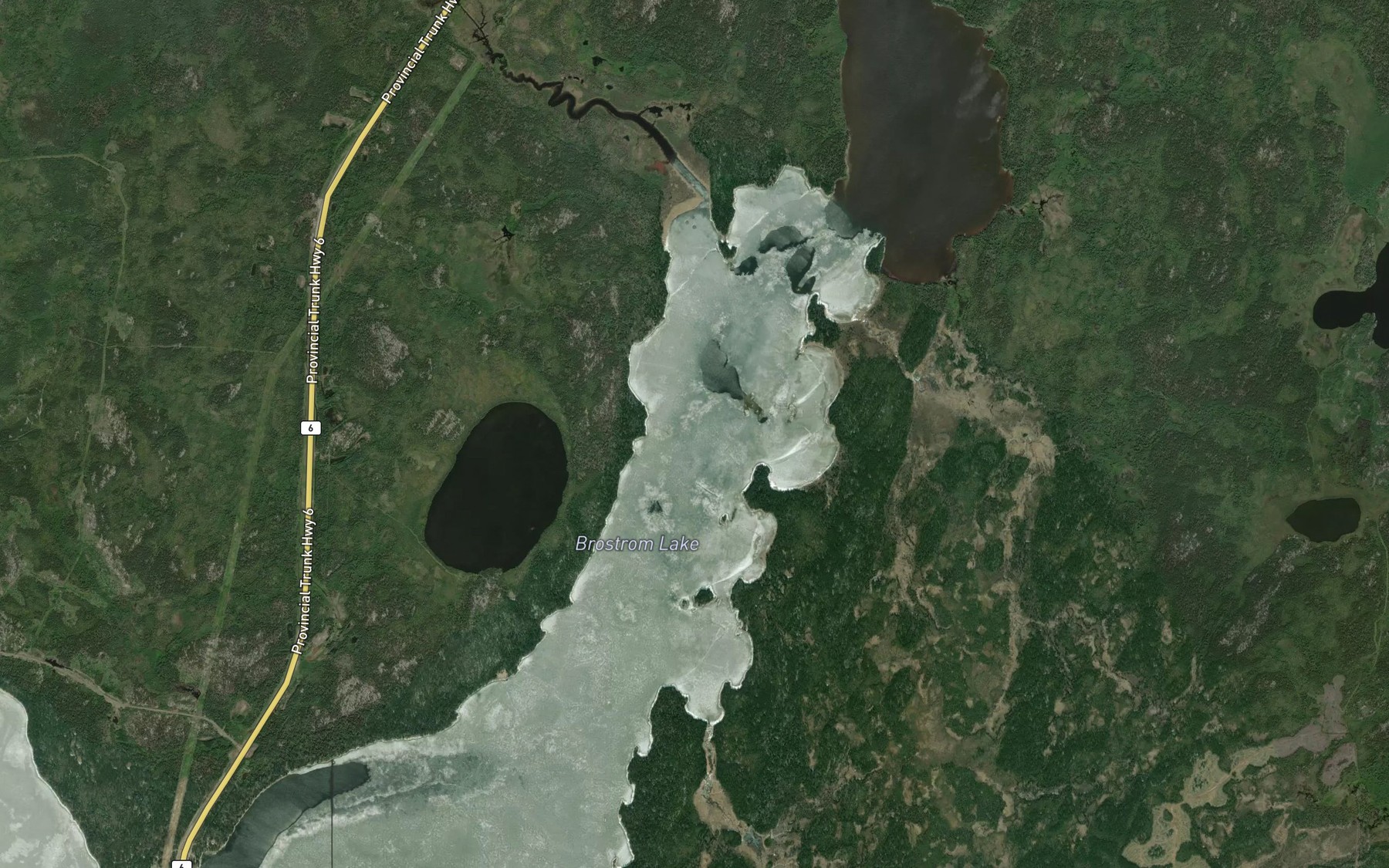 Satellite map of the Brostrom Lake