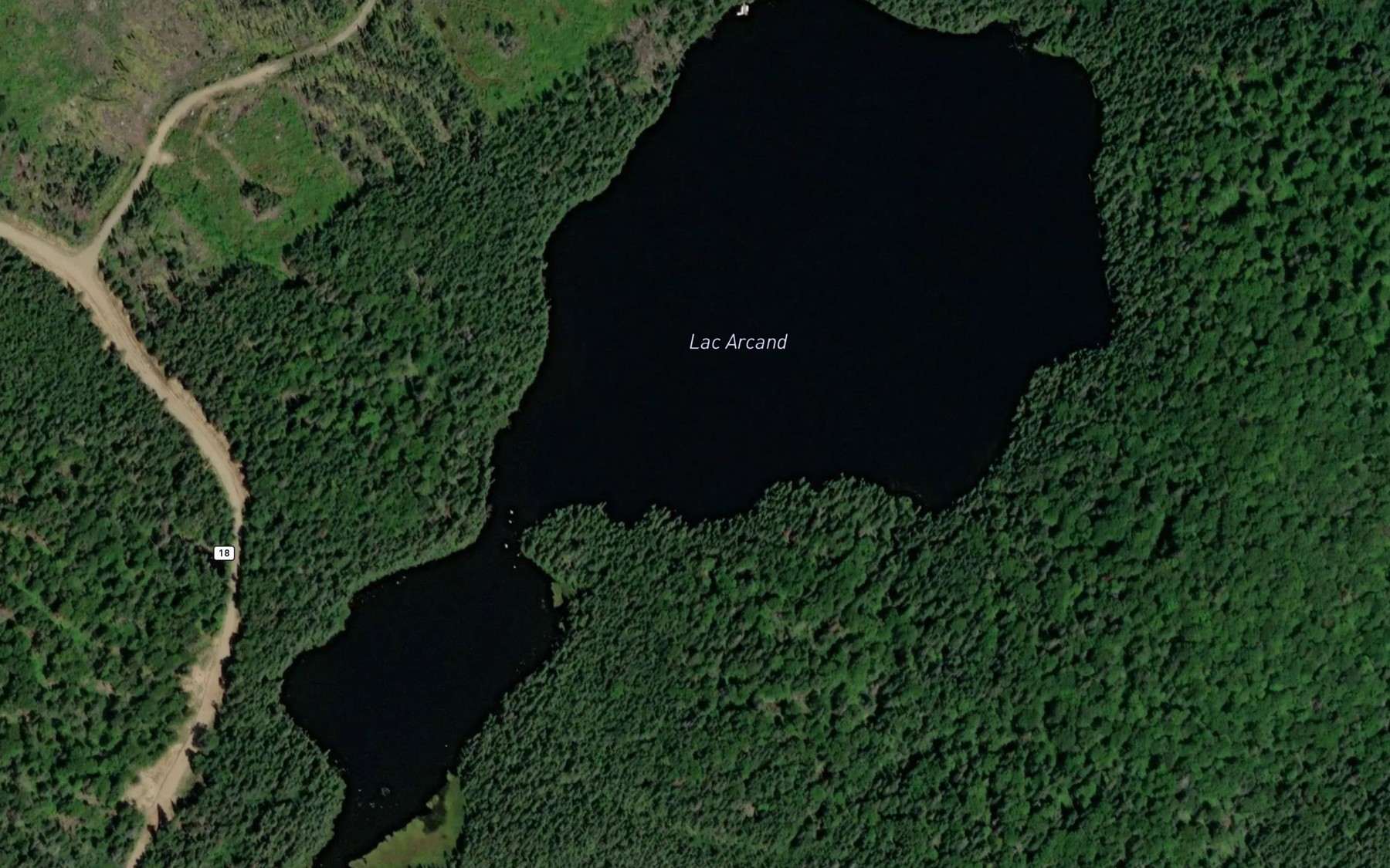 Satellite map of the Lac Arcand