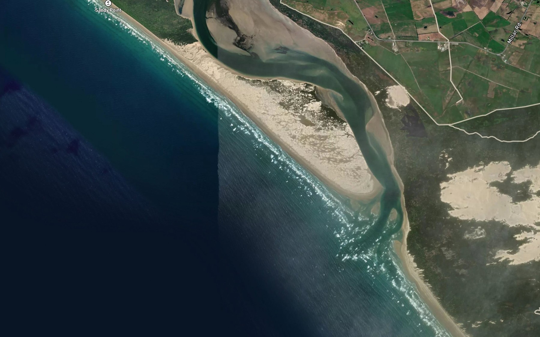 Satellite map of the Shallow Inlet