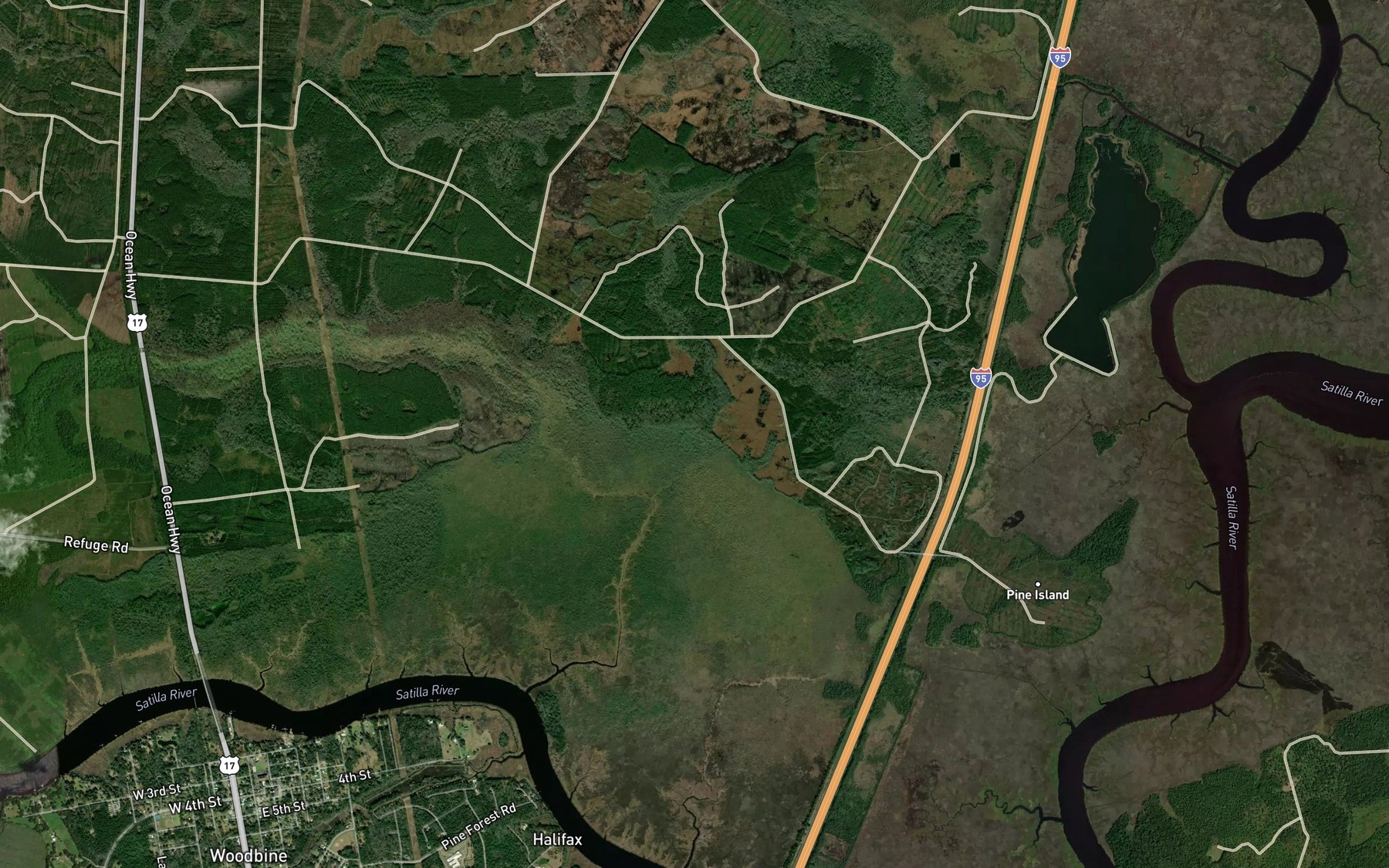 Satellite map of the Nobles Branch