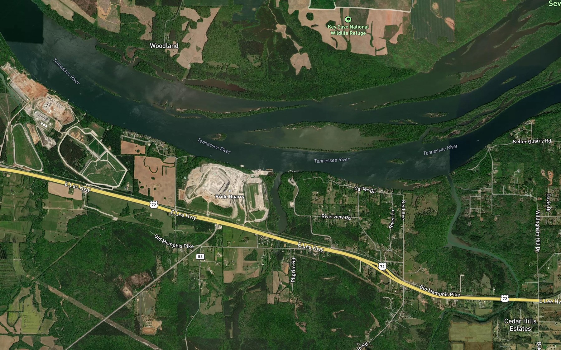 Satellite map of the Dry Creek