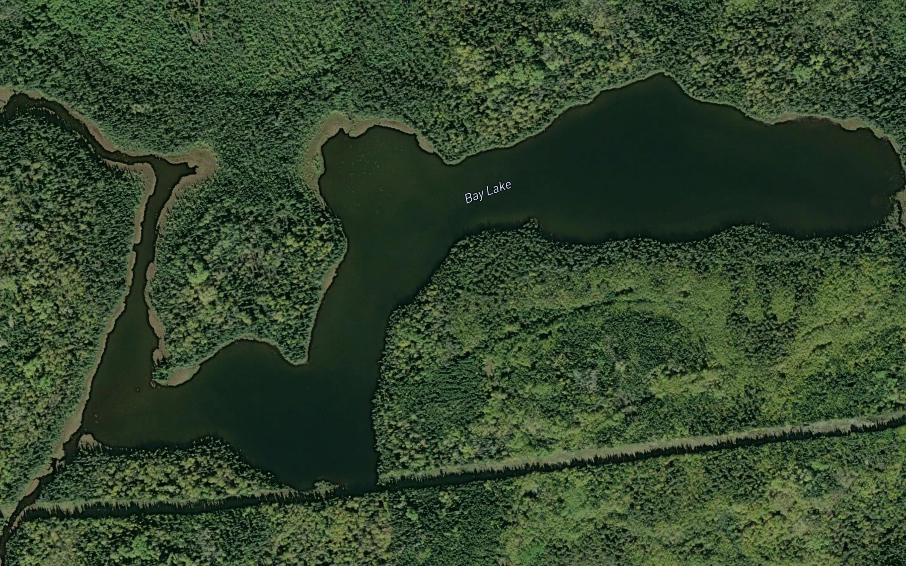 Satellite map of the Bay Lake