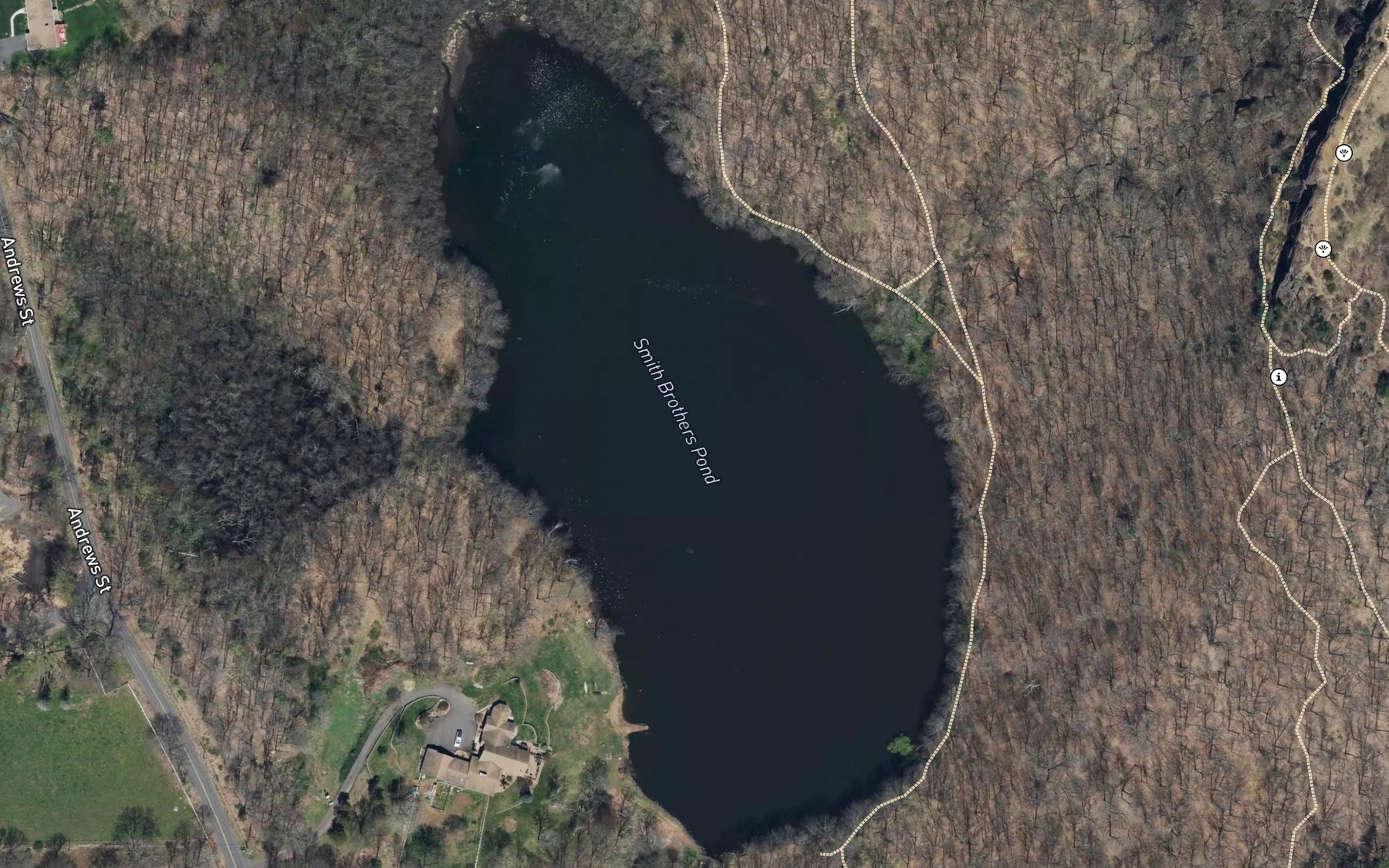 Satellite map of the Hart Pond