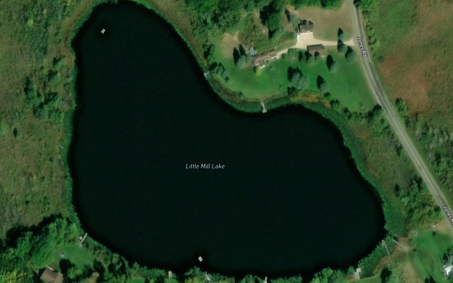 Satellite map of the Little Mill Lake