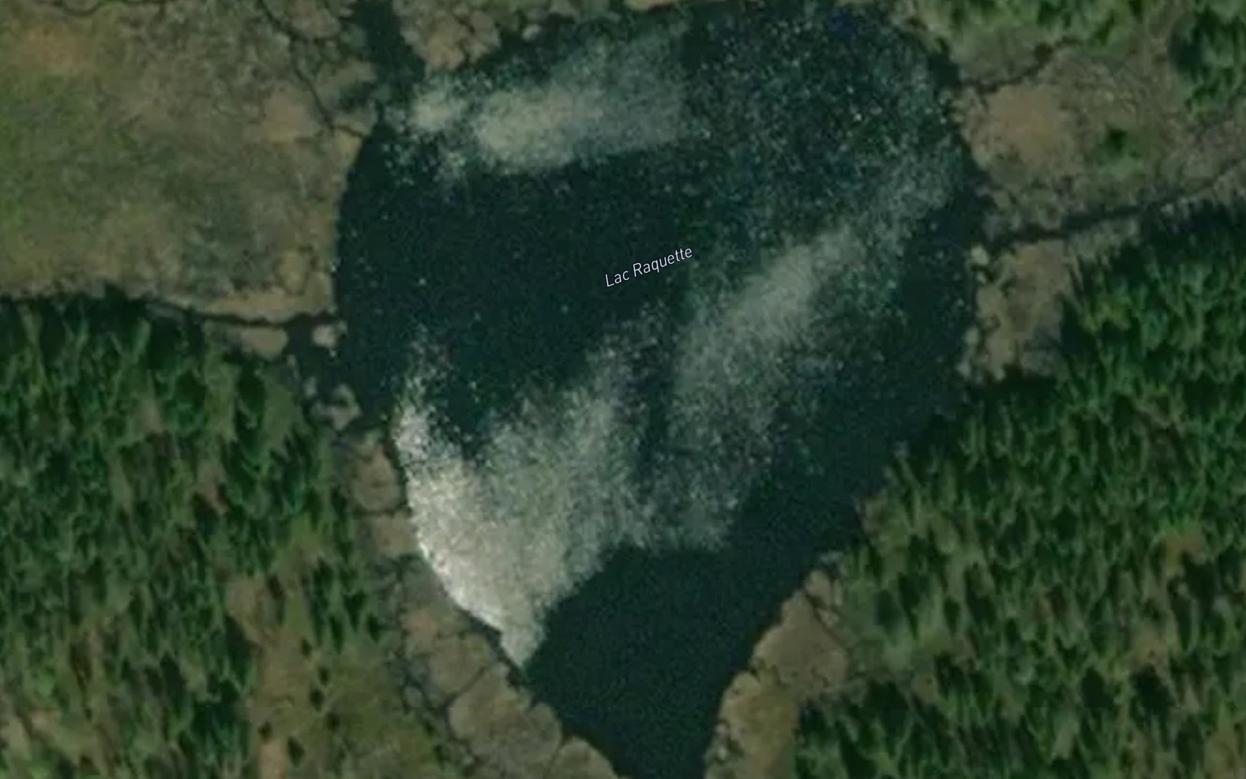 Satellite map of the Lac Raquette