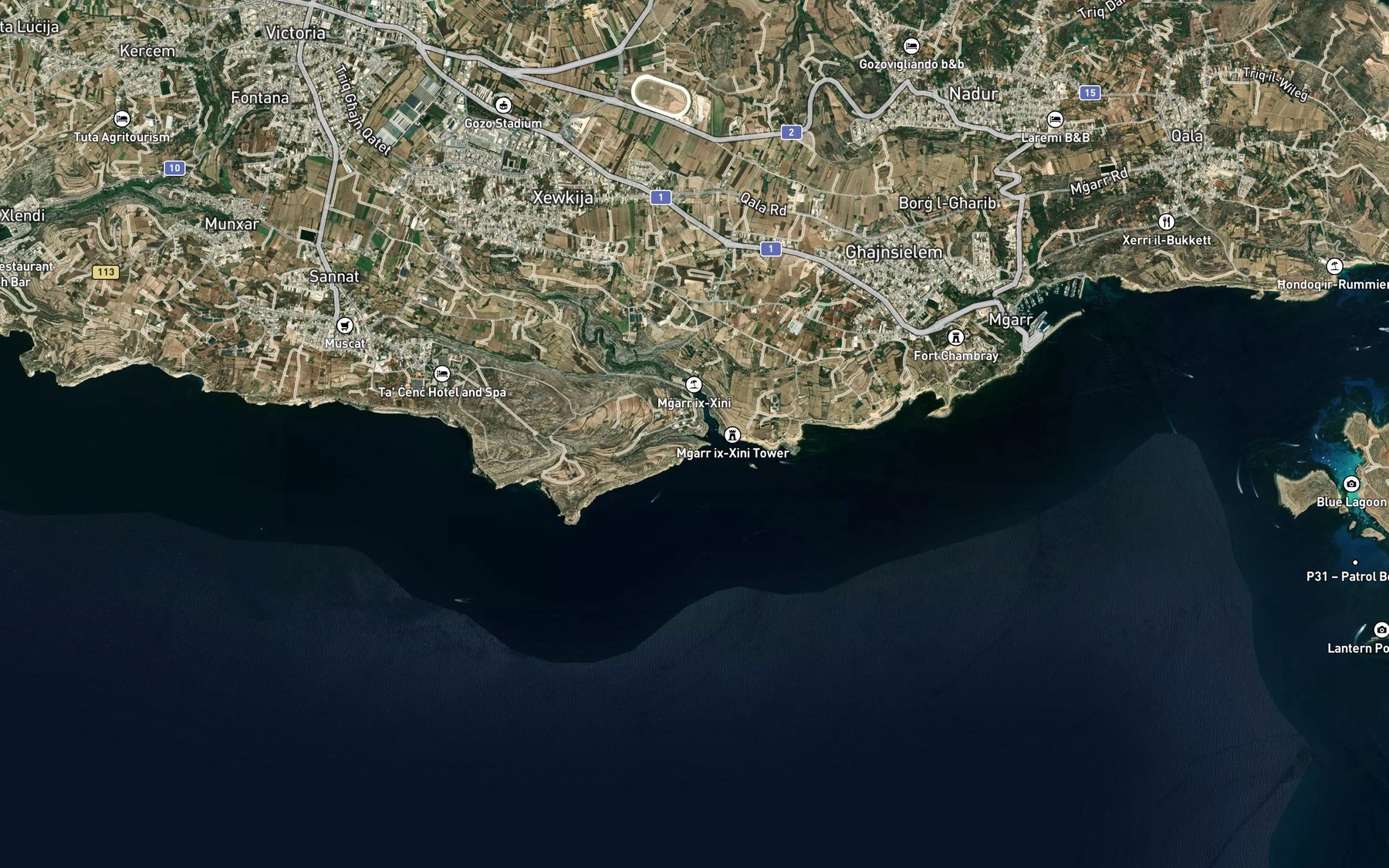 Satellite map of the Il-Kantra ta' Mgarr ix-Xini
