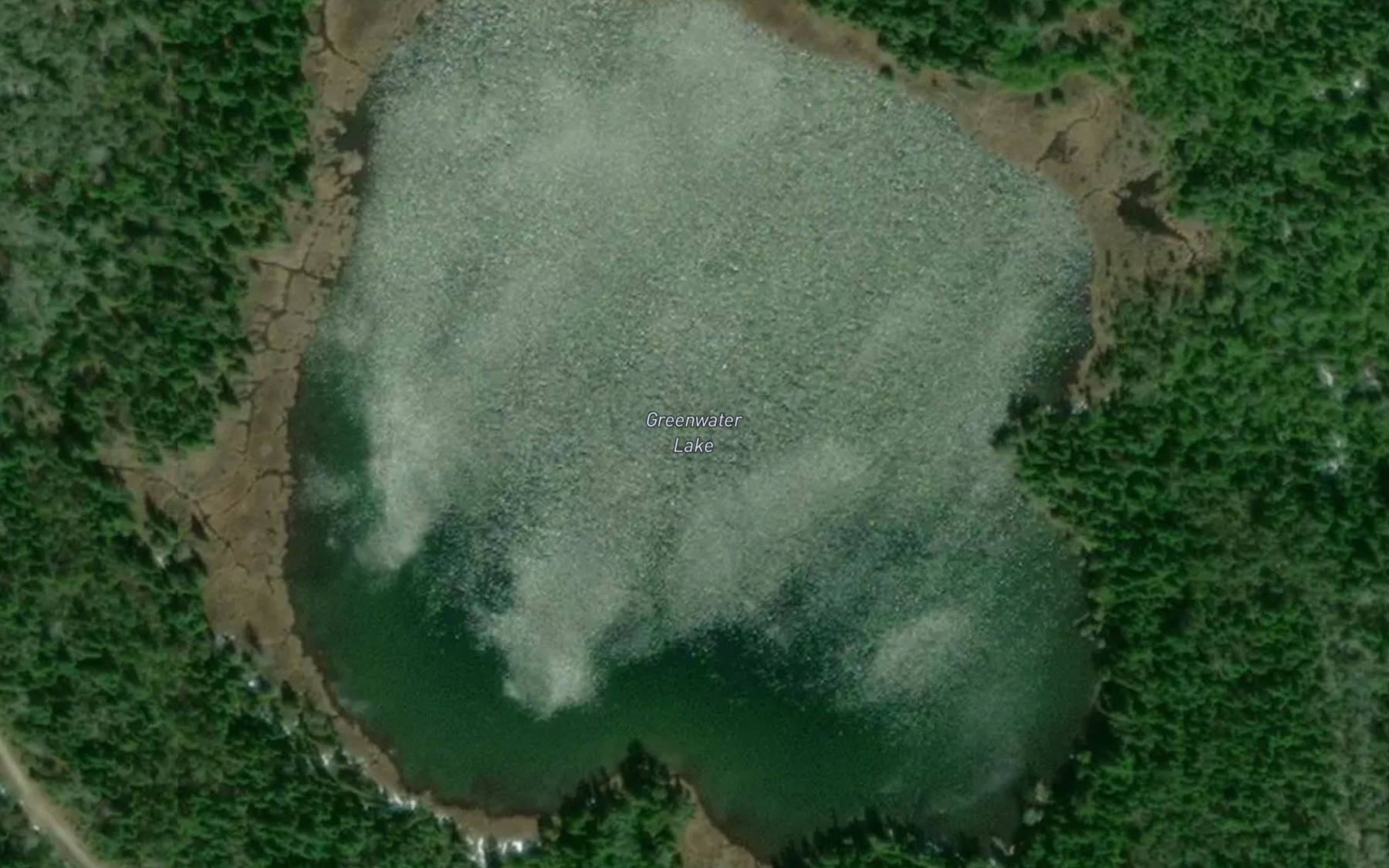 Satellite map of the Greenwater Lake