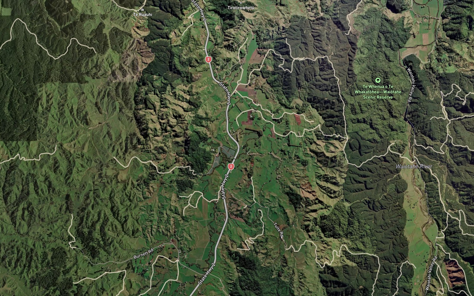 Satellite map of the Matahaka River