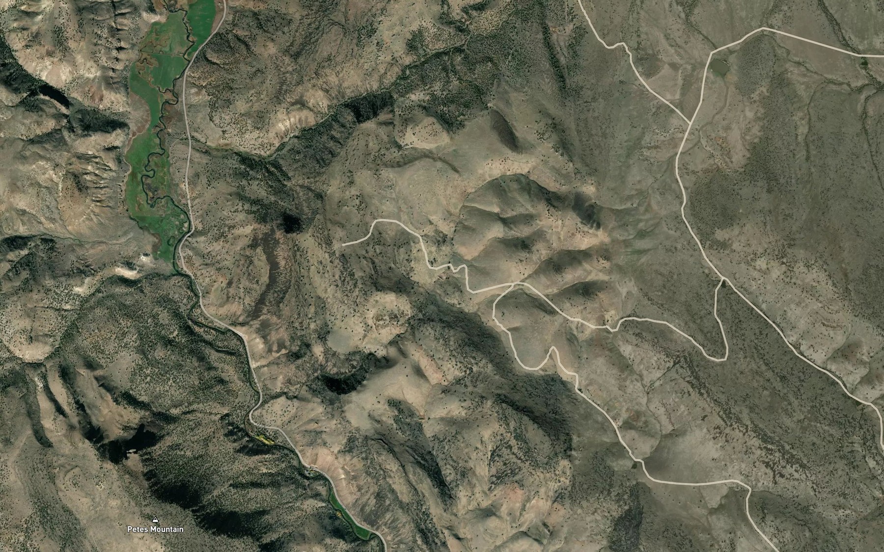 Satellite map of the Juniper Tree Reservoir