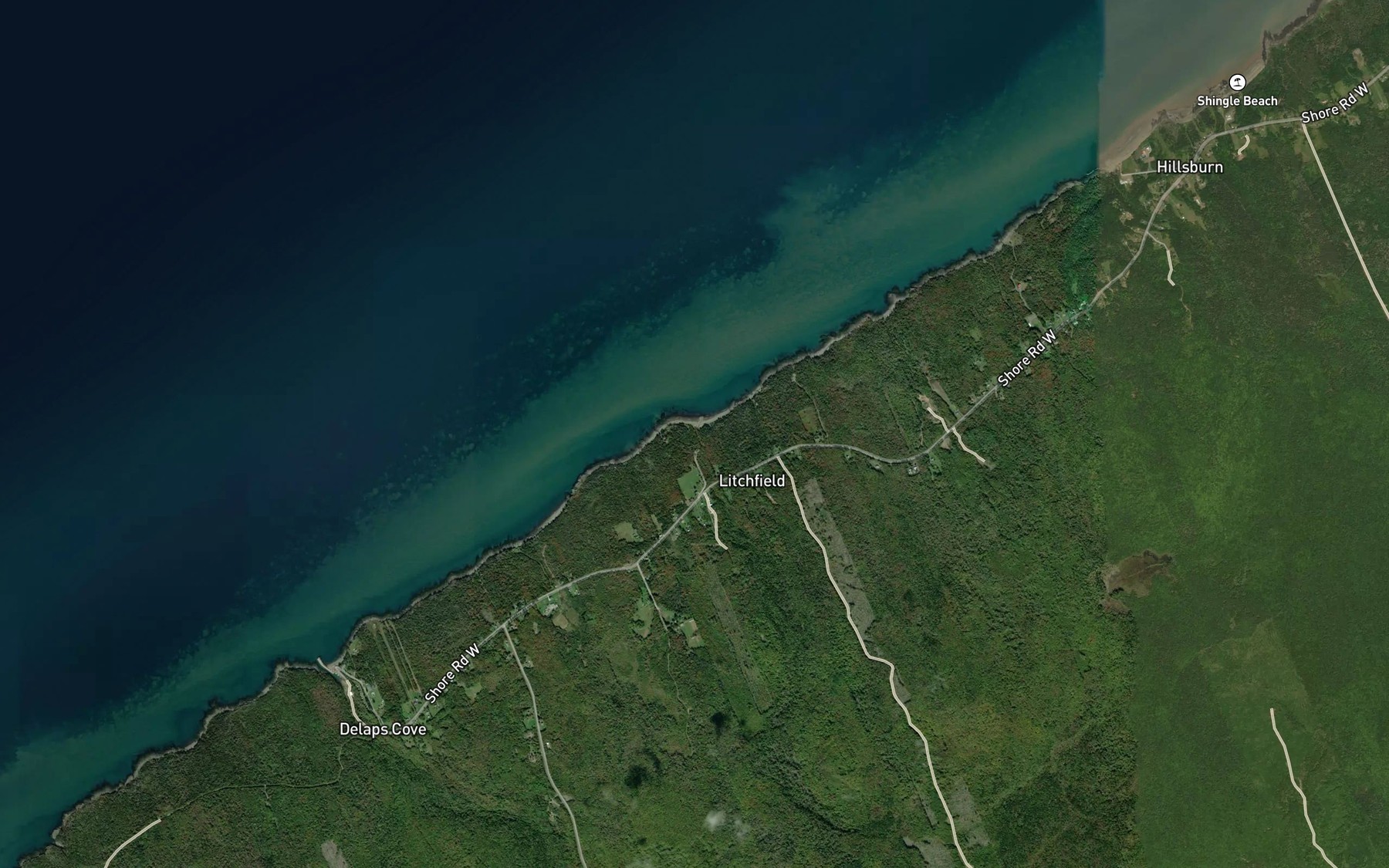 Satellite map of the Litchfield Brook