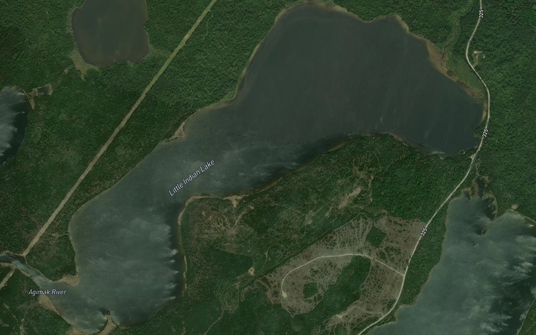 Satellite map of the Little Indian Lake