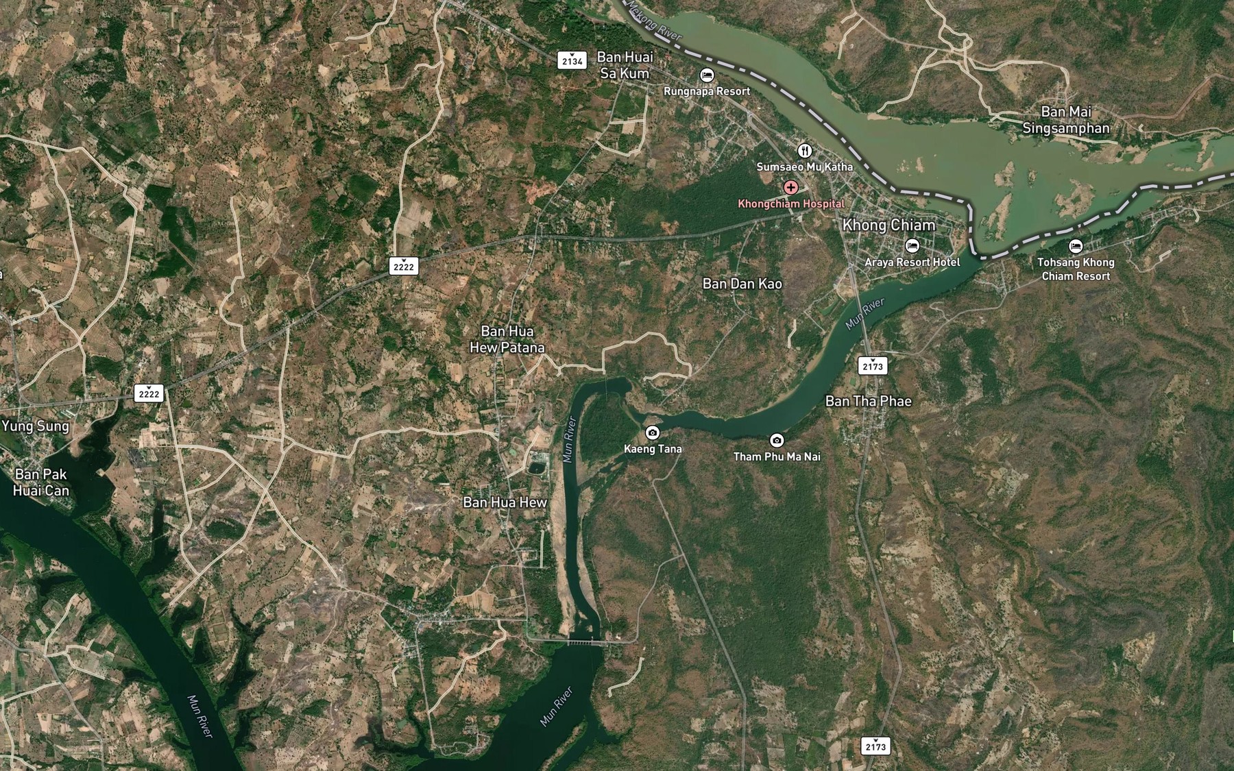 Satellite map of the Kaeng Tana