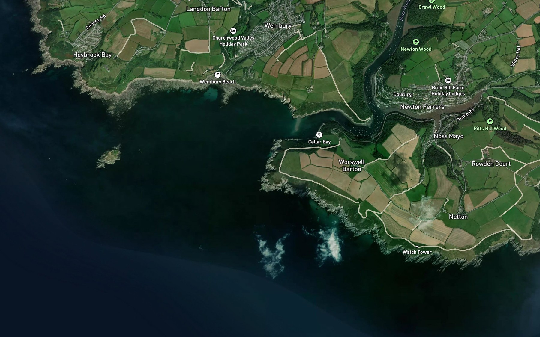 Satellite map of the Greylake Cove