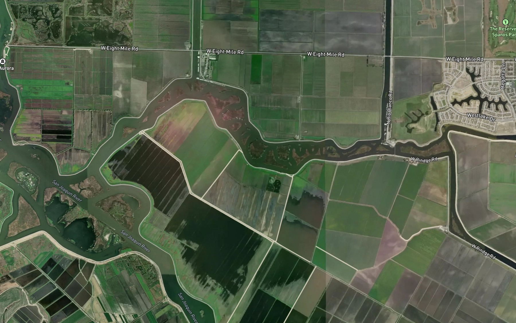 Satellite map of the Disappointment Slough