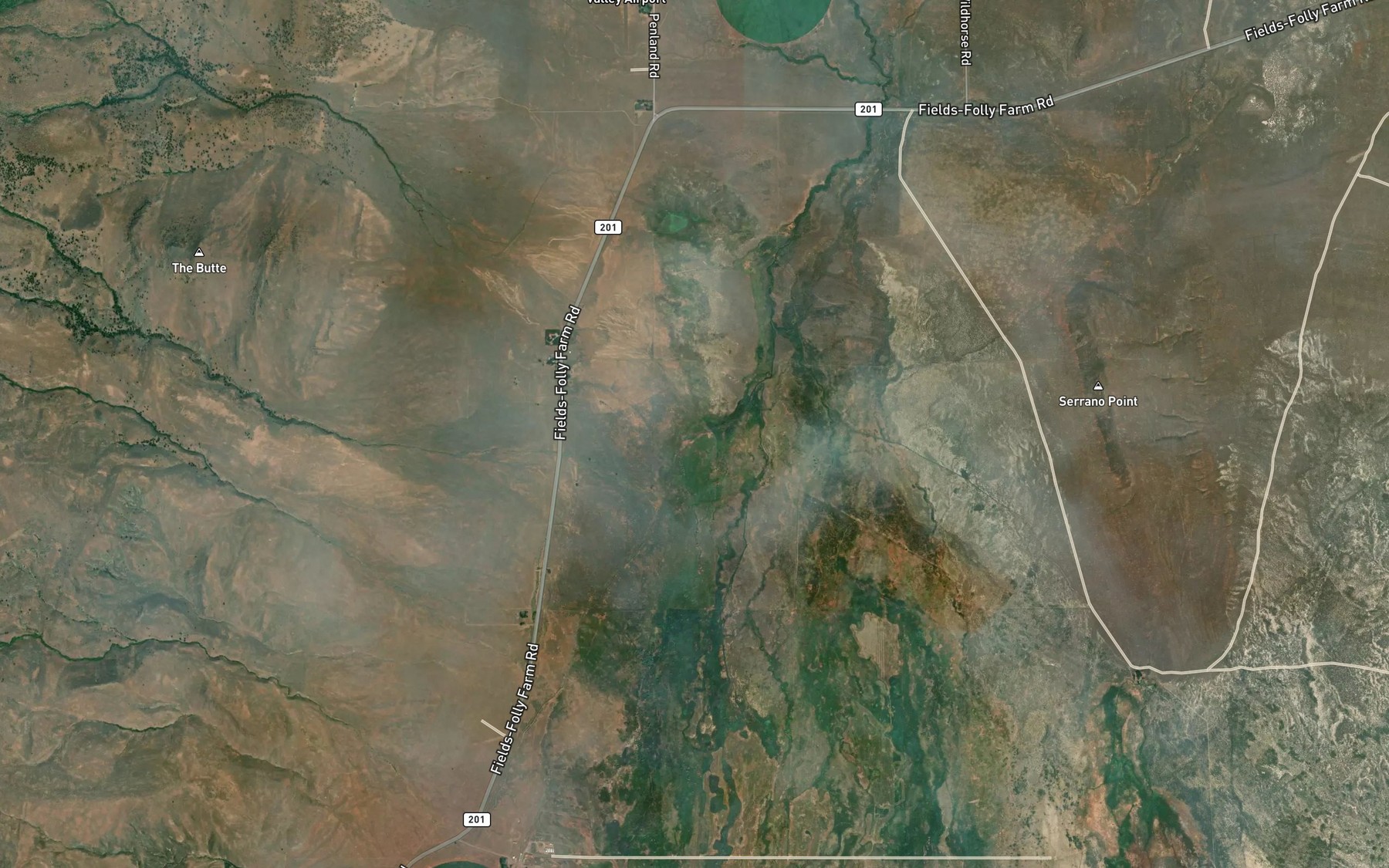 Satellite map of the Andrews Creek