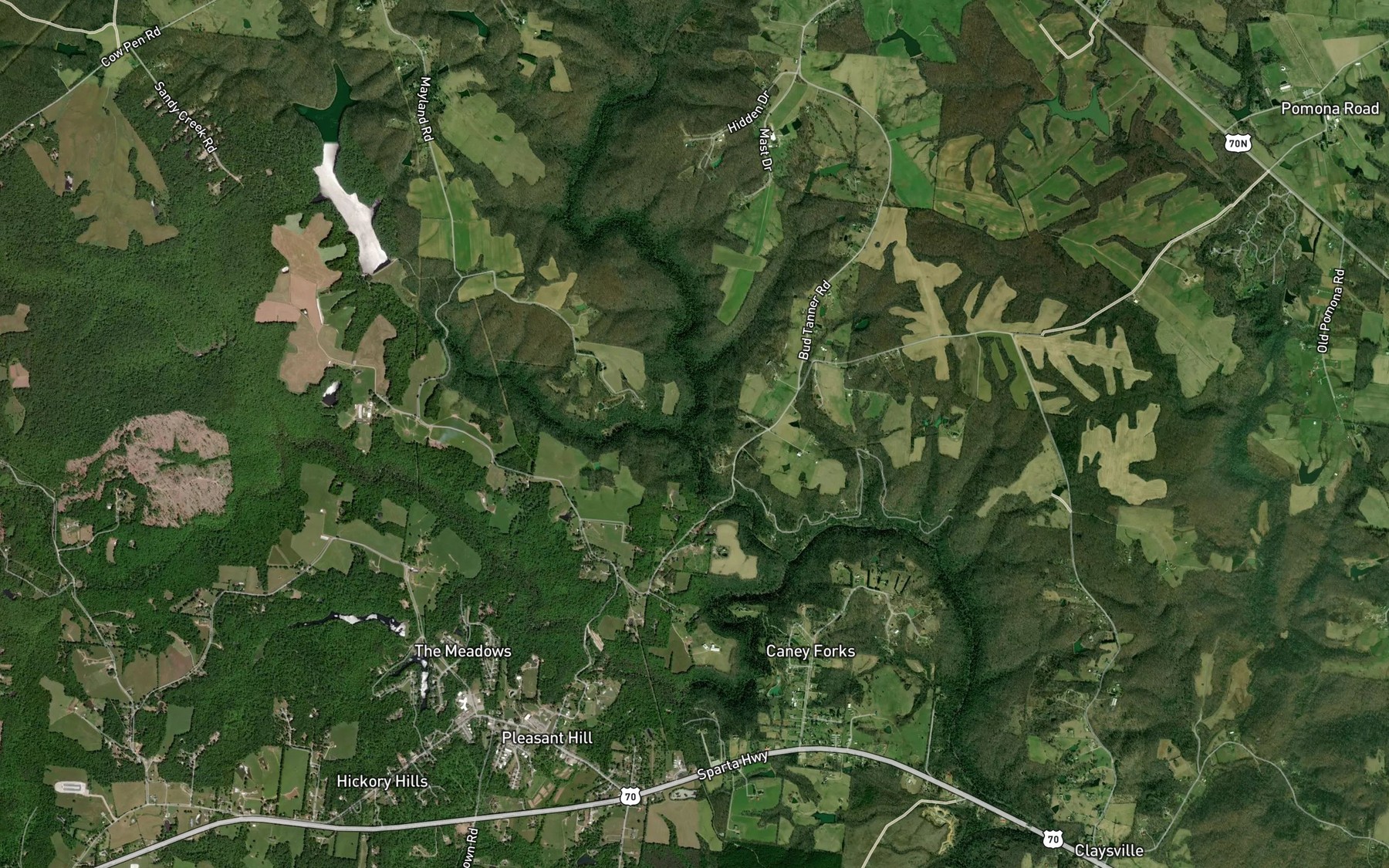Satellite map of the Duncan Creek
