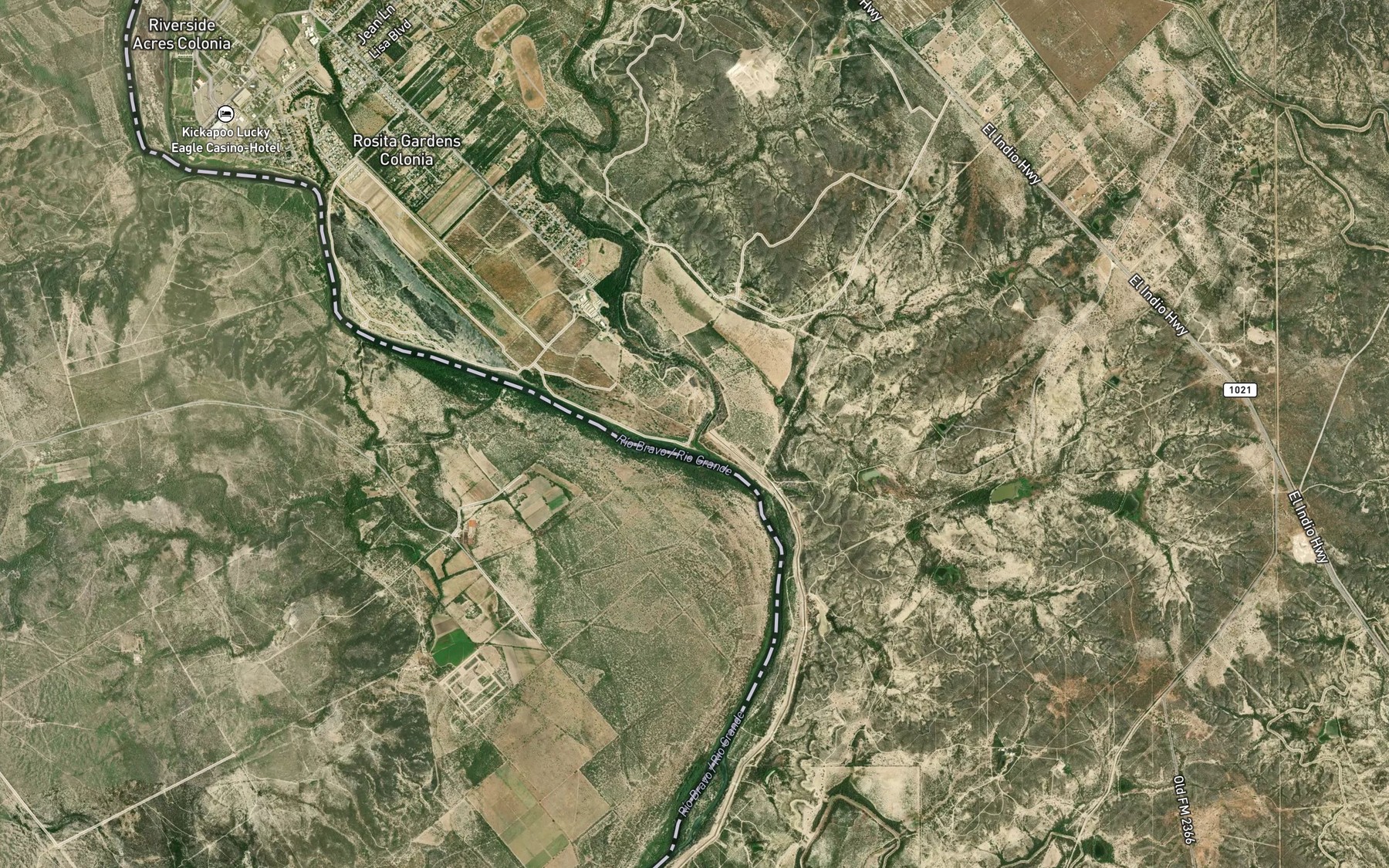 Satellite map of the Rosita Creek