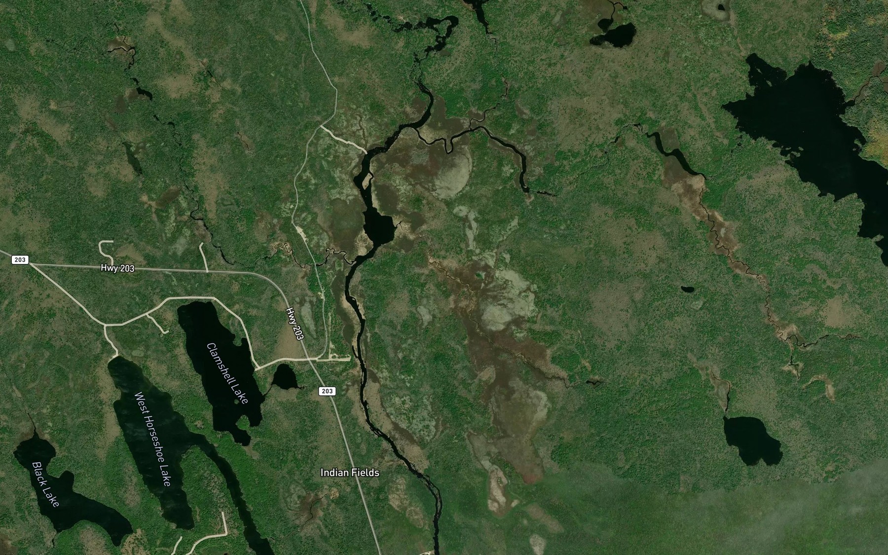 Satellite map of the Quinlan Creek